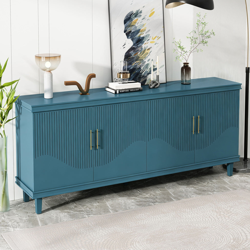 Four-Door Storage Cabinet — Deep Blue