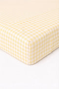 Yellow White Gingham Crib Sheet