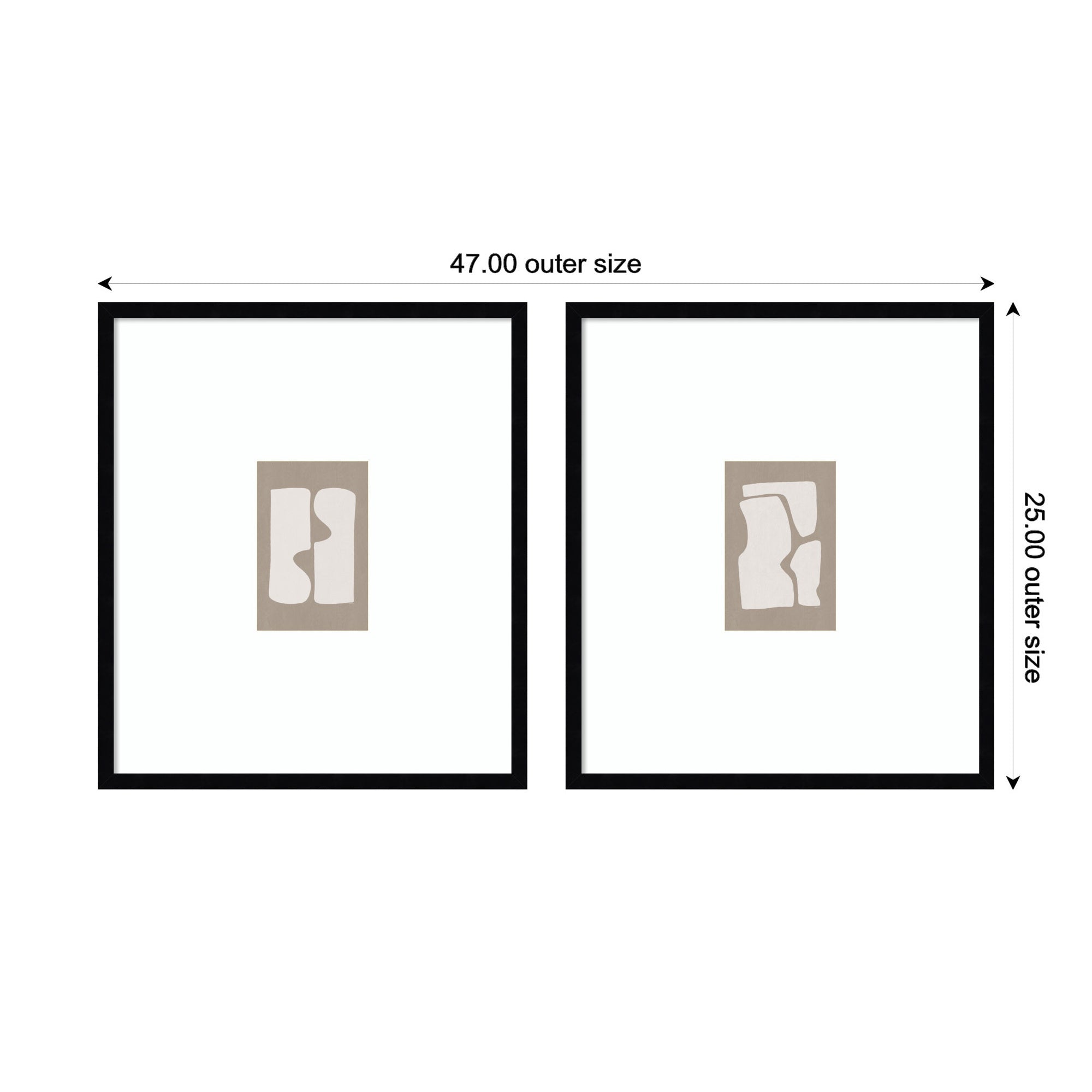 Organic Figures 01 & 02 2 Piece Framed Wall Art Print Set by Gabrielly Guedes