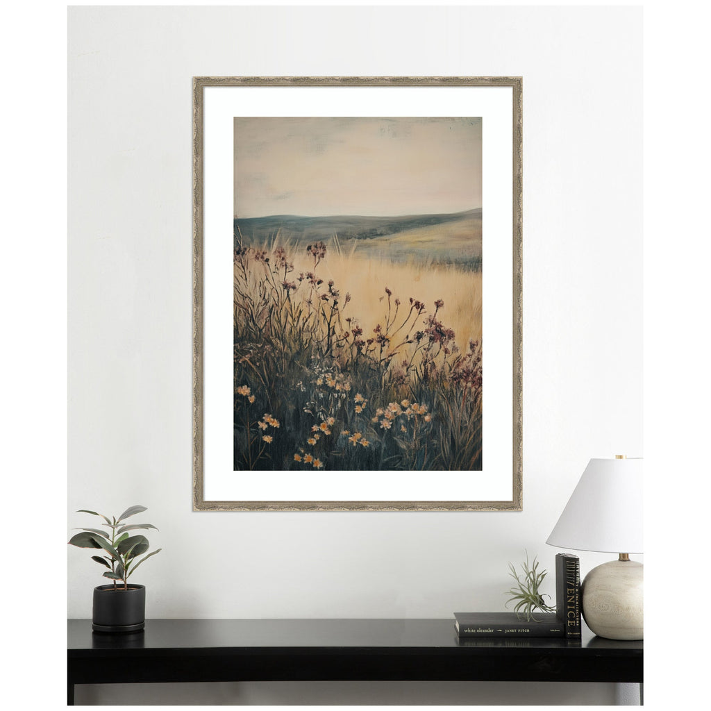 Landscape Wild Flower by Melloi Art Prints Framed Wall Art Print