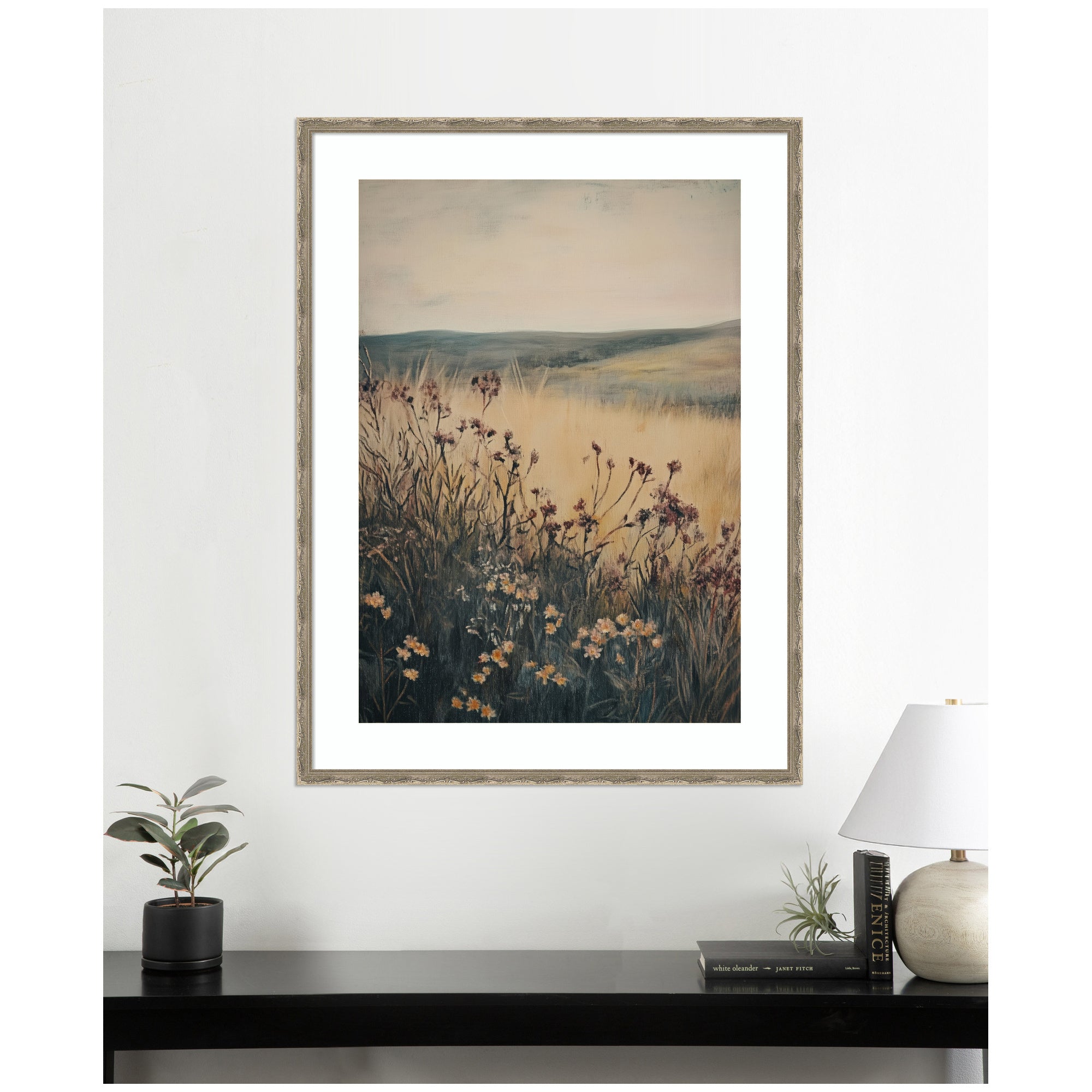 Landscape Wild Flower by Melloi Art Prints Framed Wall Art Print