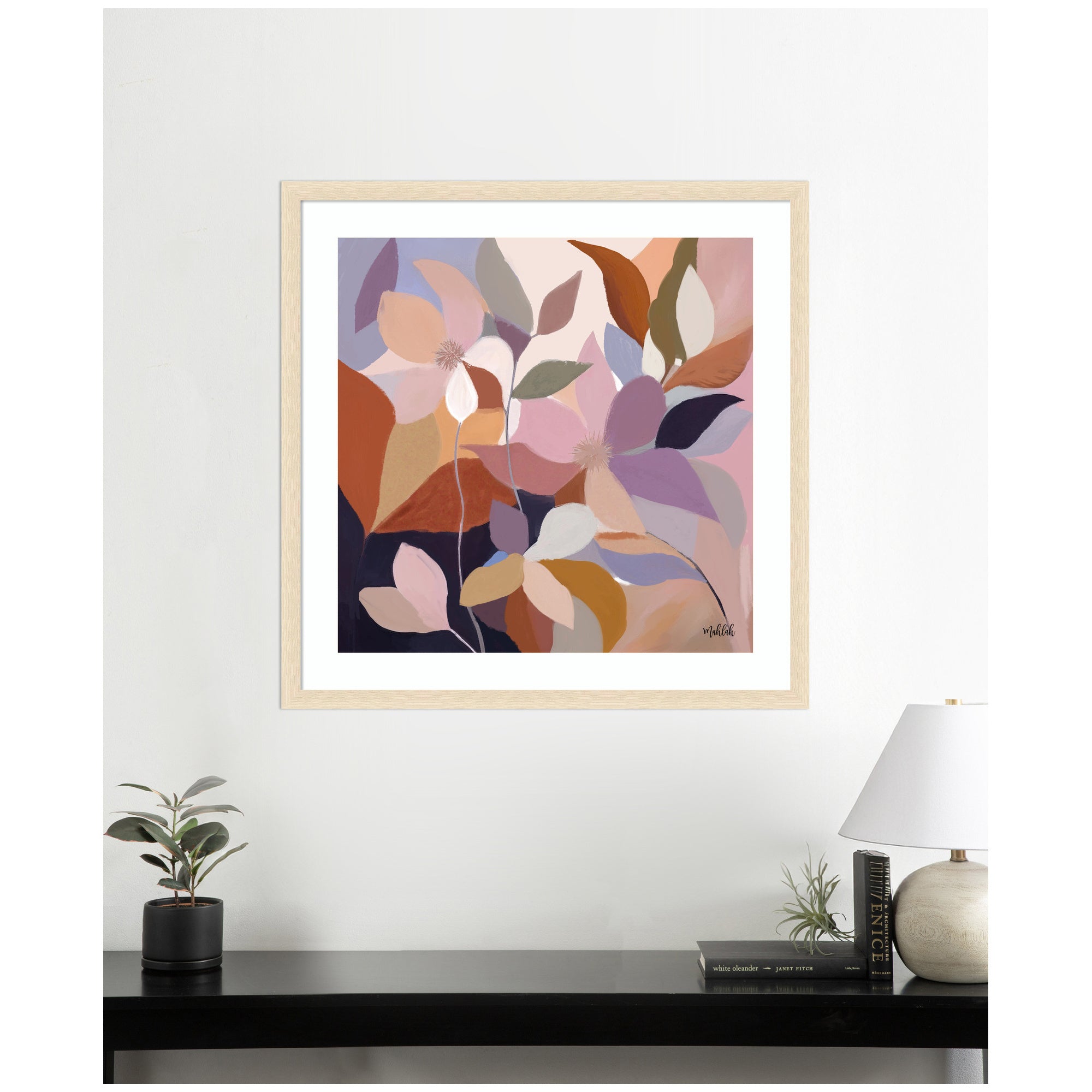 Framed Art Azure leaves by Inkheart Designs