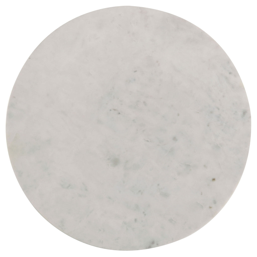 Fluted White Marble Side Table