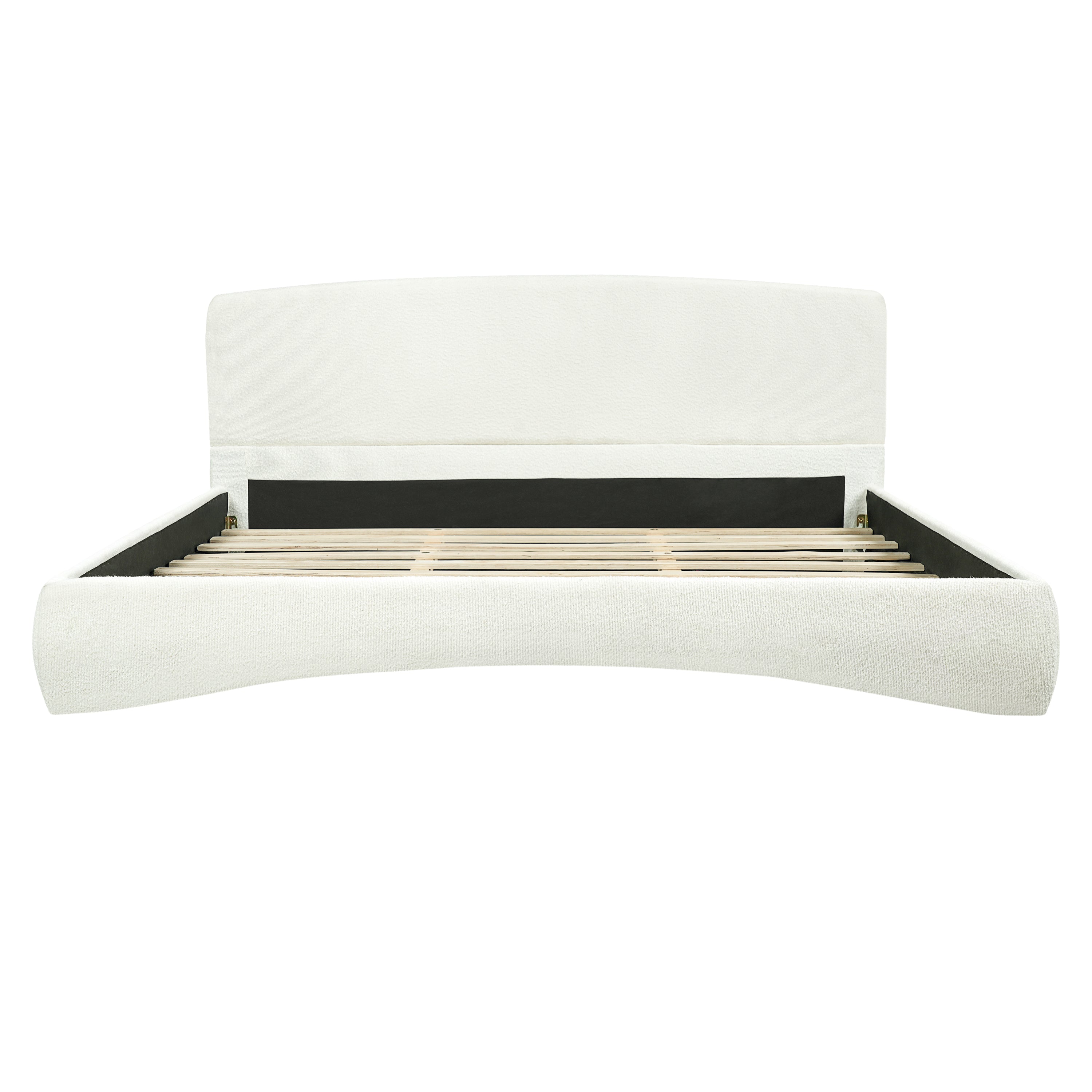 Curved Upholstered Bed with Smart Ambient Lighting