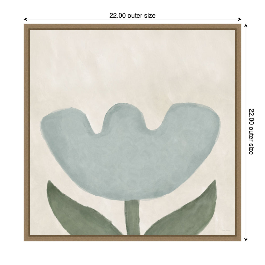 Blue Flower by Gabrielly Guedes Framed Canvas Wall Art Print
