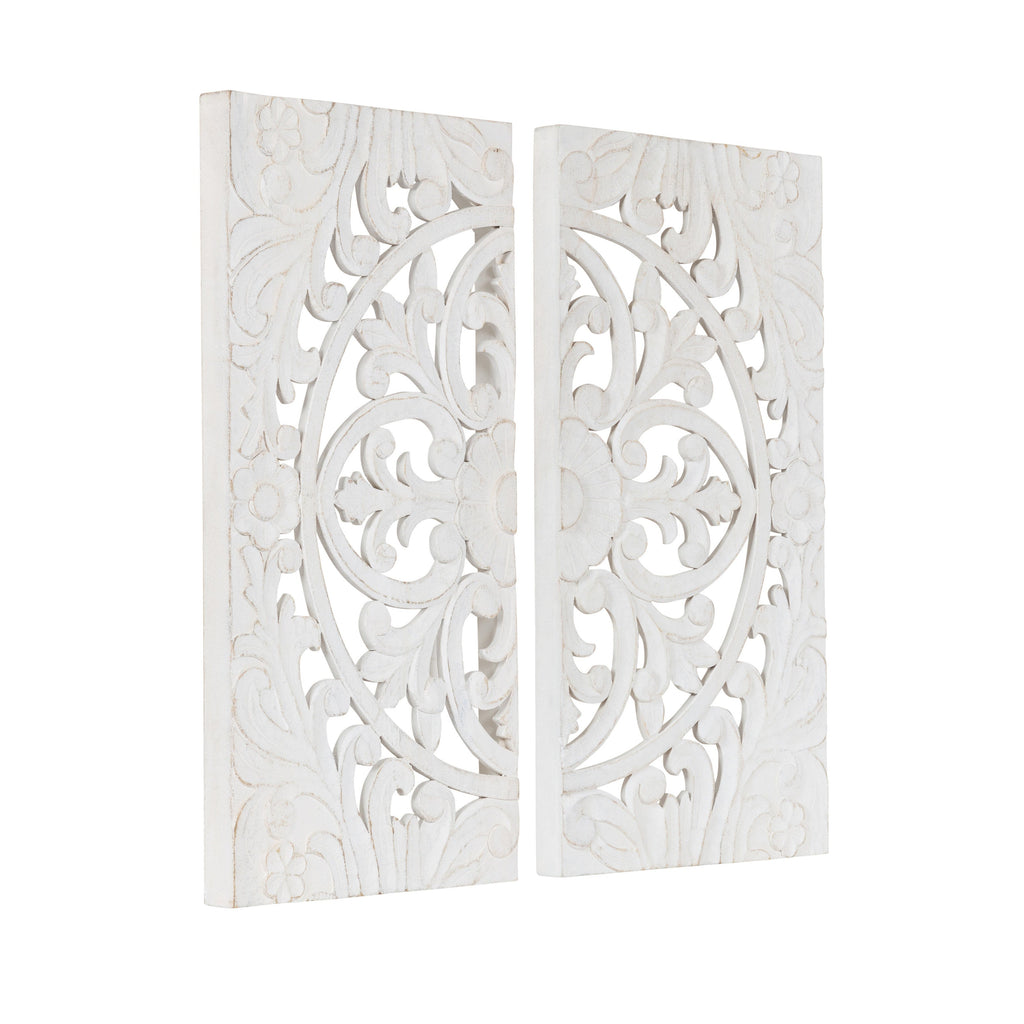 Saanvi Carved Wood Wall Art Set