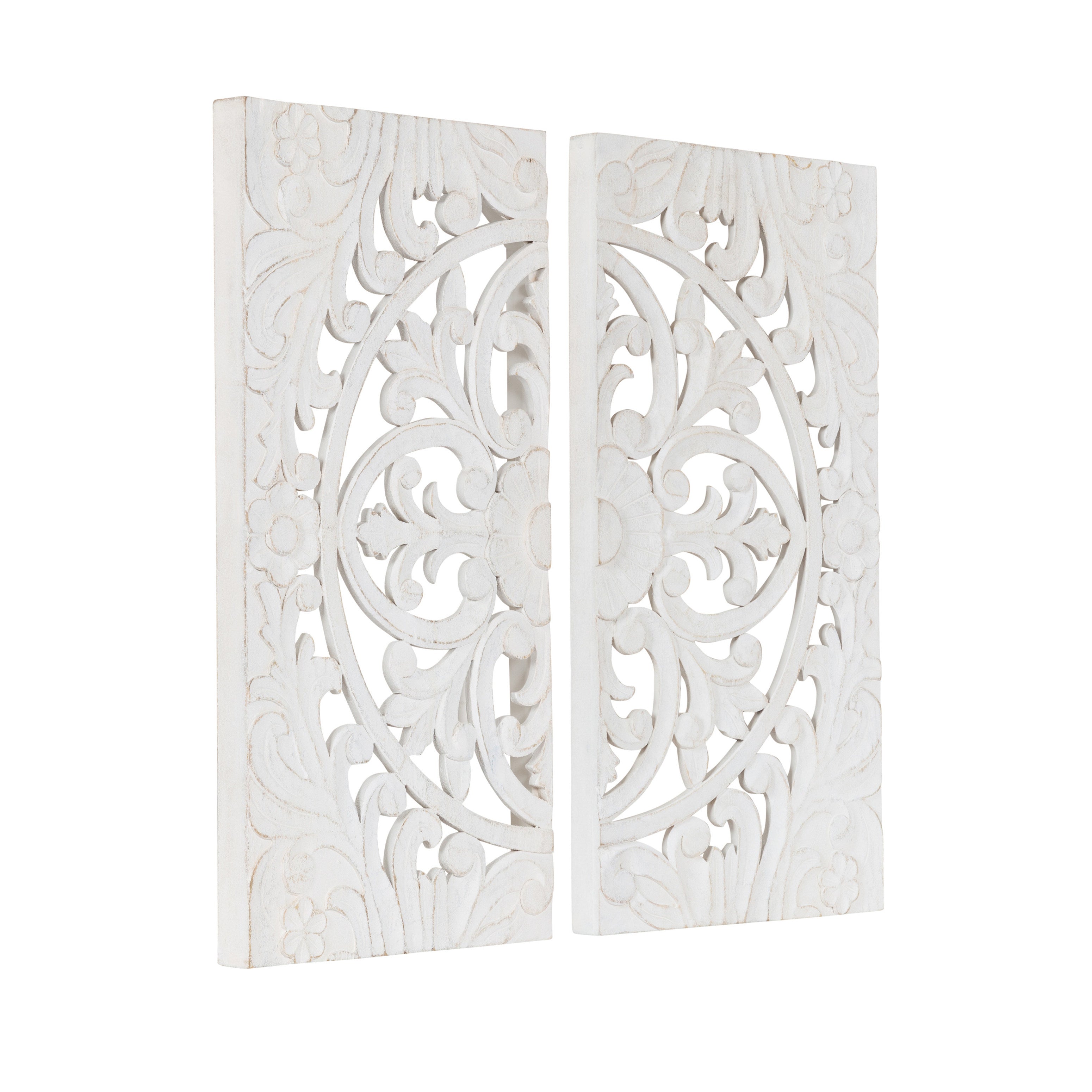Saanvi Carved Wood Wall Art Set