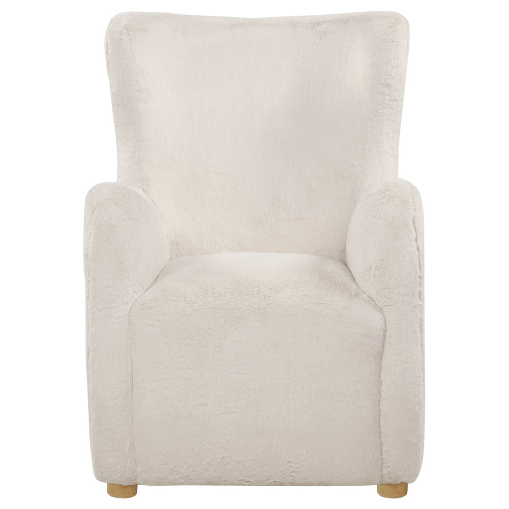 Thornton Sculptural Wingback Lounge Chair — Ivory