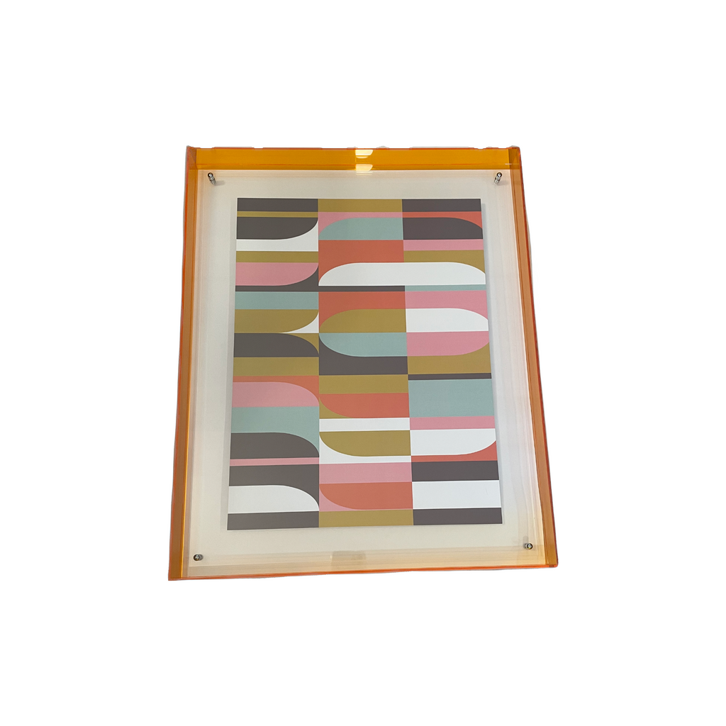Levitate Acrylic Shadow Box Frame - Orange - Groove Print