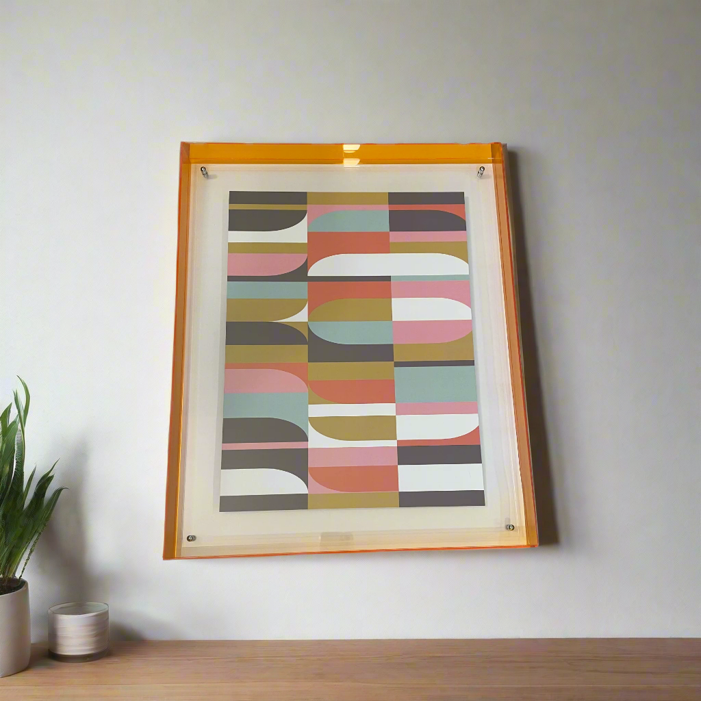 Levitate Acrylic Shadow Box Frame - Orange - Groove Print