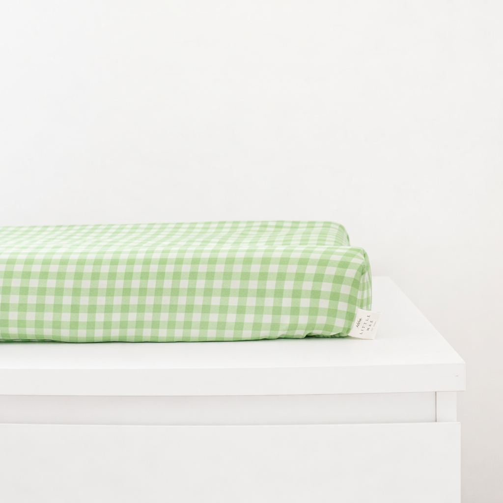 Green White Gingaham Changing Pad Cover