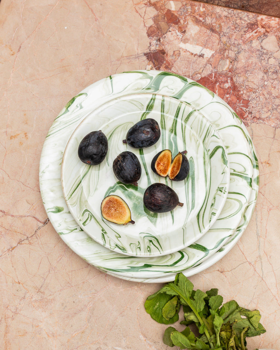 Marbled Olive Dinner Plate - Set of 4