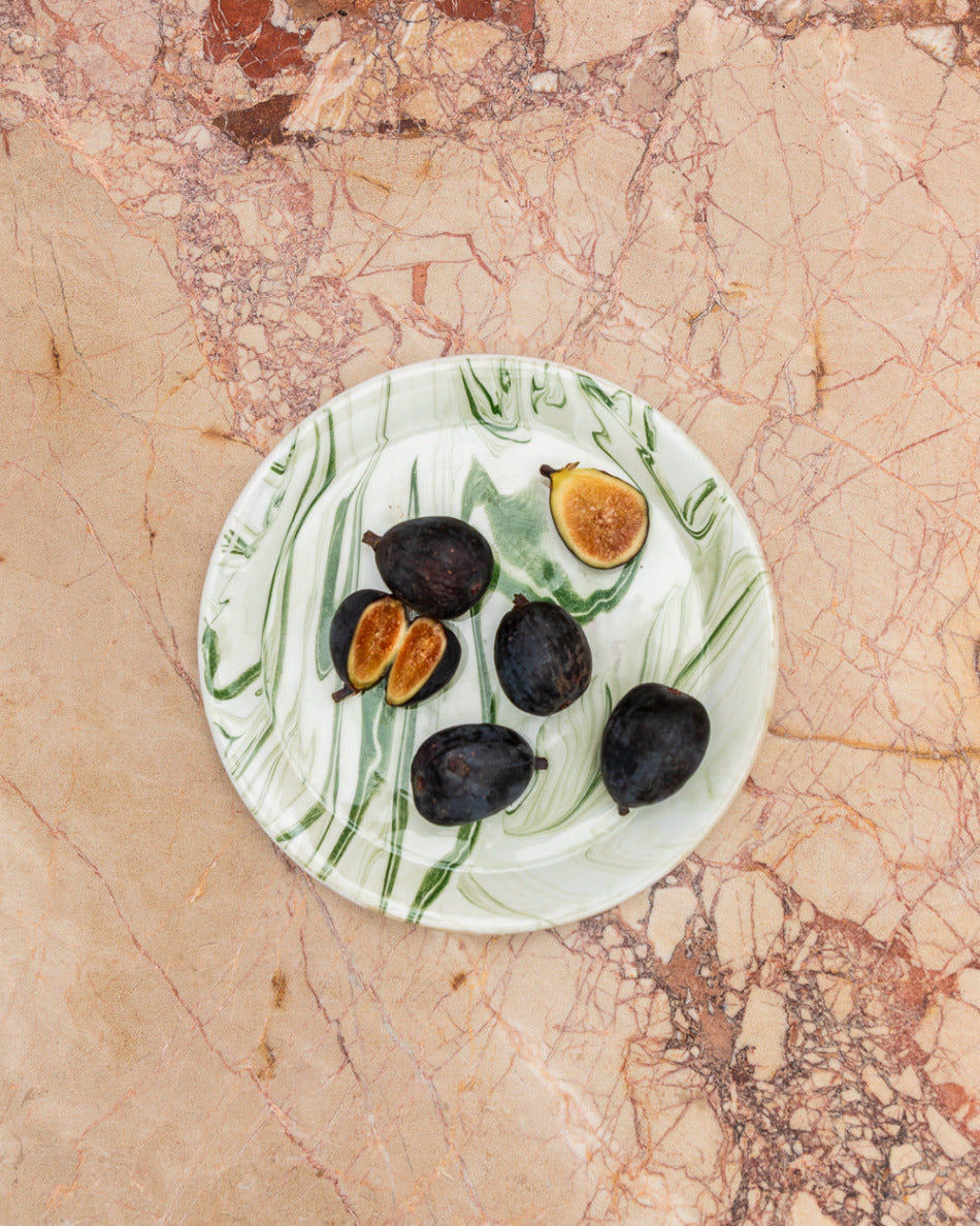 Marbled Olive Salad Plate - Set of 4