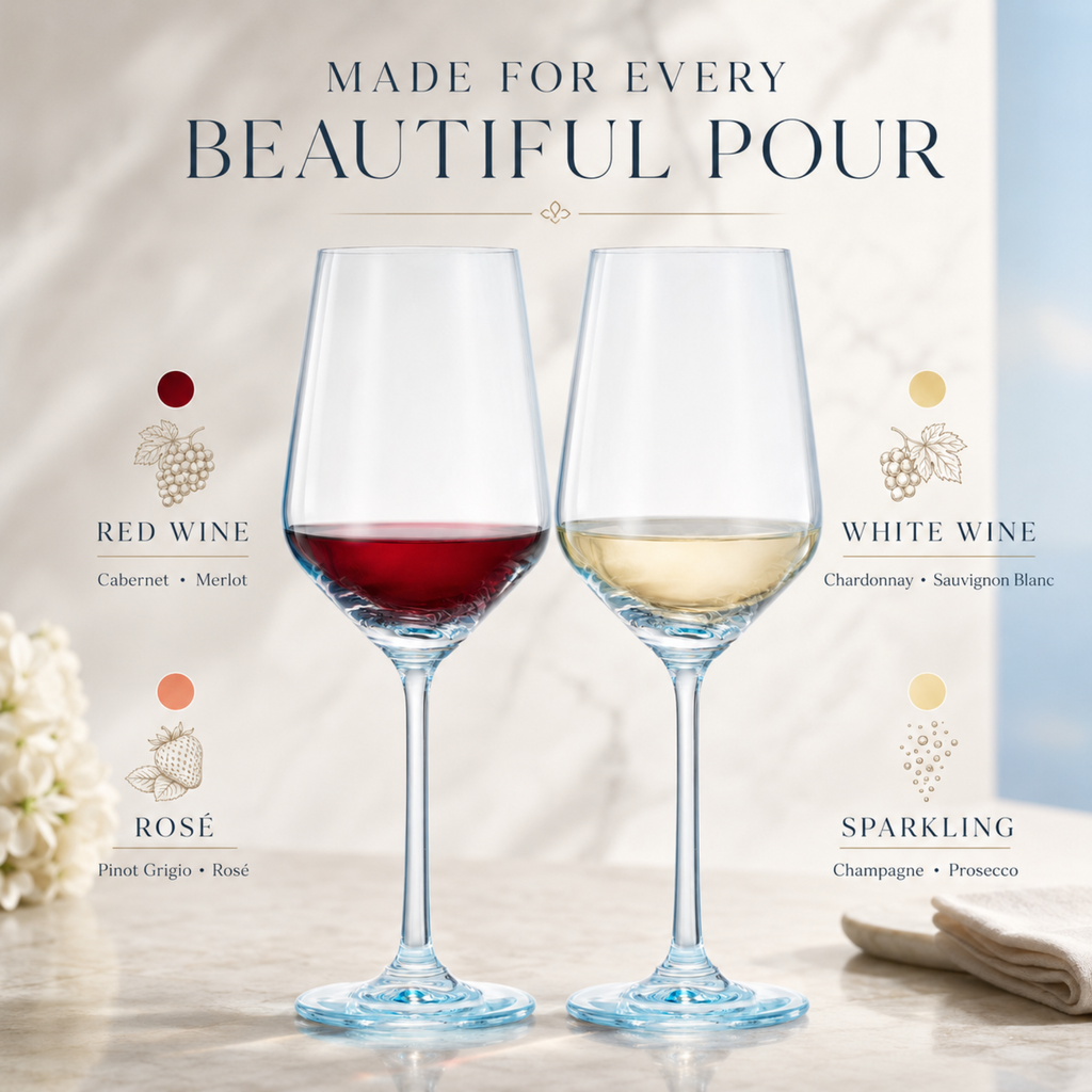 Monet Stemmed Wine Glassware, Blue, Set of 2