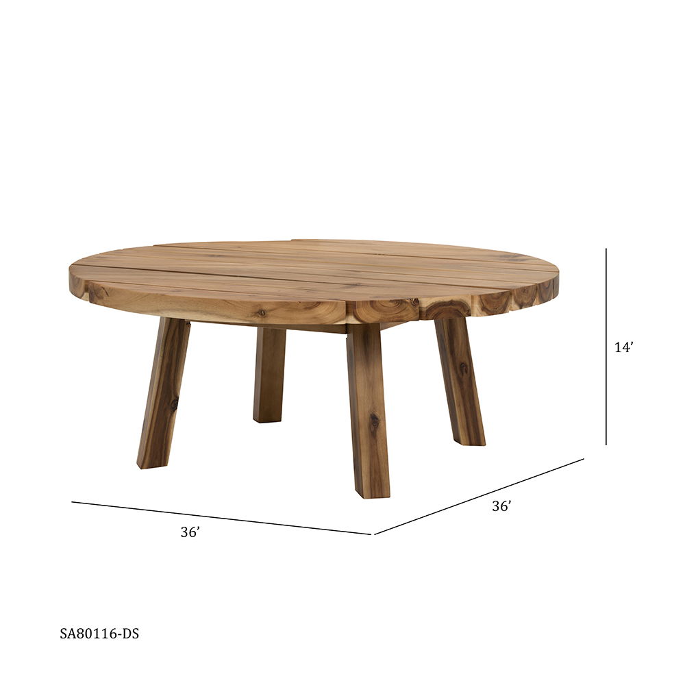 Round Solid Acacia Table