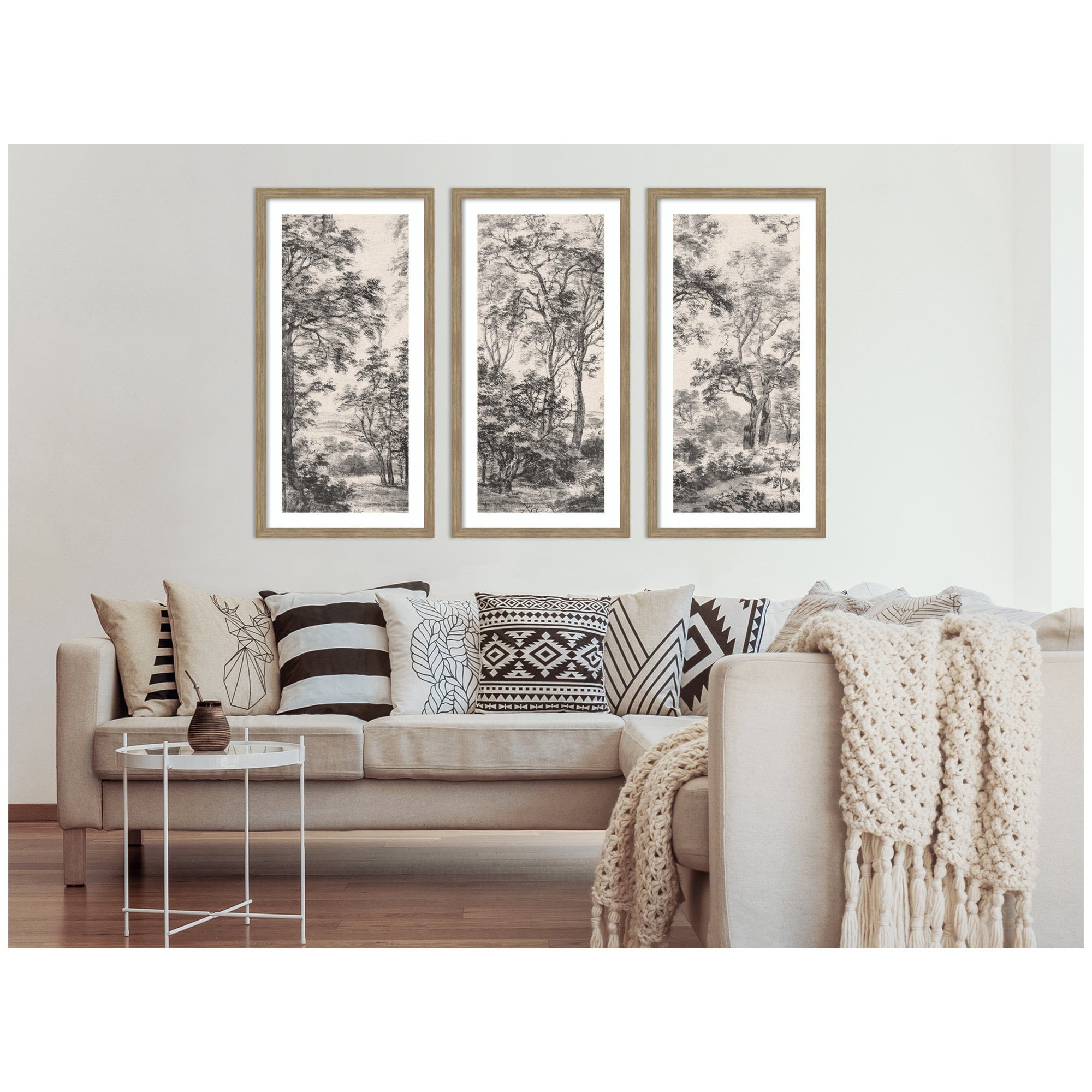 Wooded Landscape — 3-Piece Framed Art Set