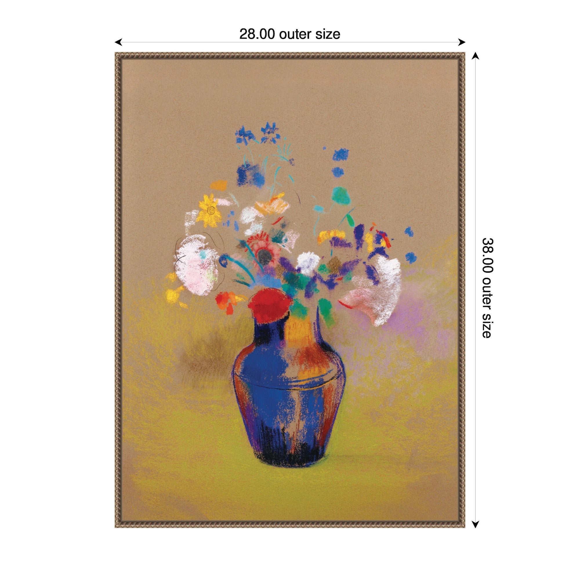 Fleurs Sur Fond Gris 1916 Odilon Redon by Nostalgia Prints Framed Canvas Wall Art Print