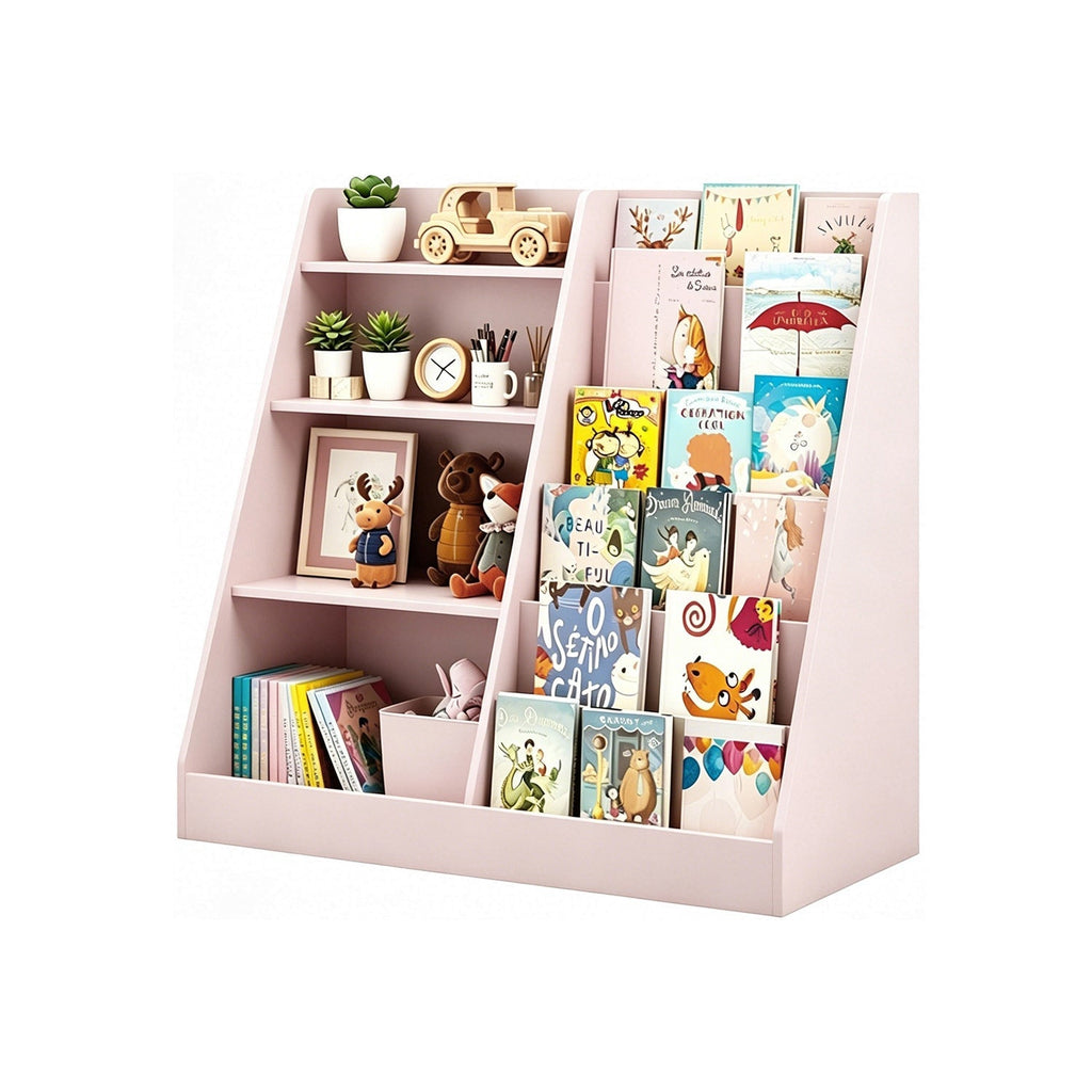 Kids Bookshelf with Toy Storage Organizer, 34.65" Multi-Tier