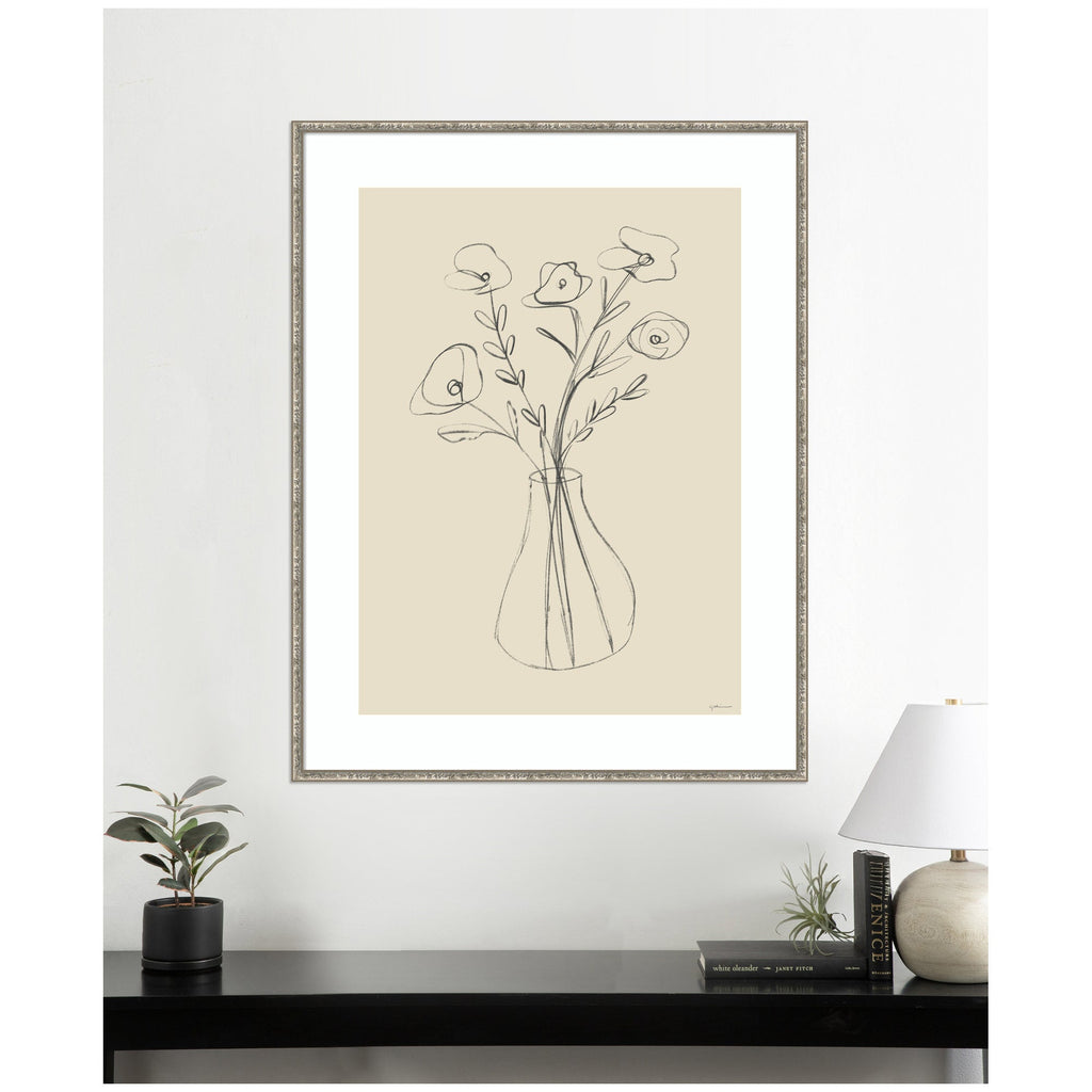 Floral Vase by Gabrielly Guedes Framed Wall Art Print