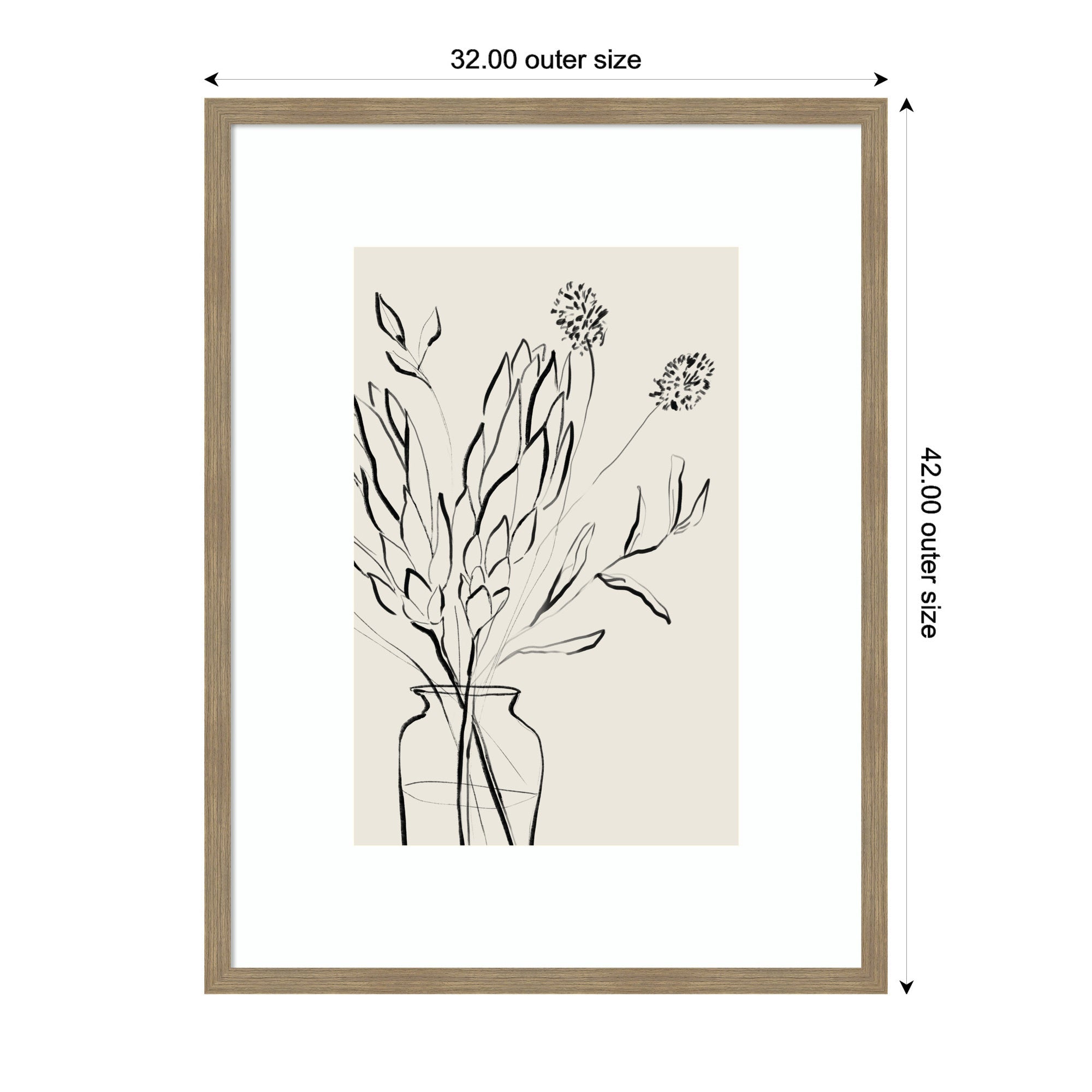 Protea Sketch No. 2 by Sara Berrenson Framed Wall Art Print