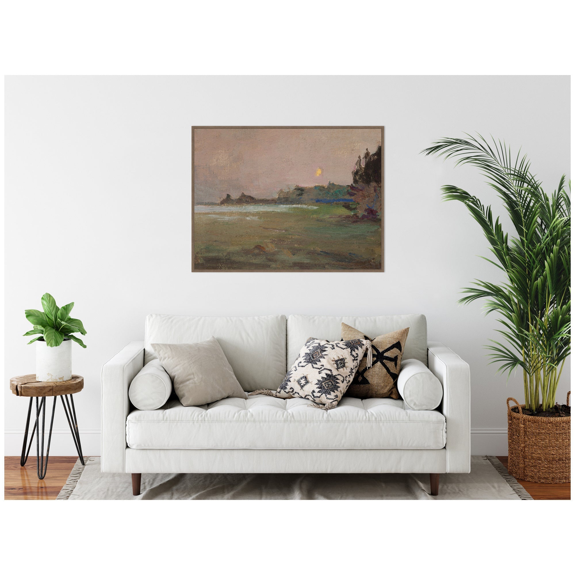 Moonlite Evening Mist 1910 Jan Ciaglinski by Nostalgia Prints Framed Canvas Wall Art Print