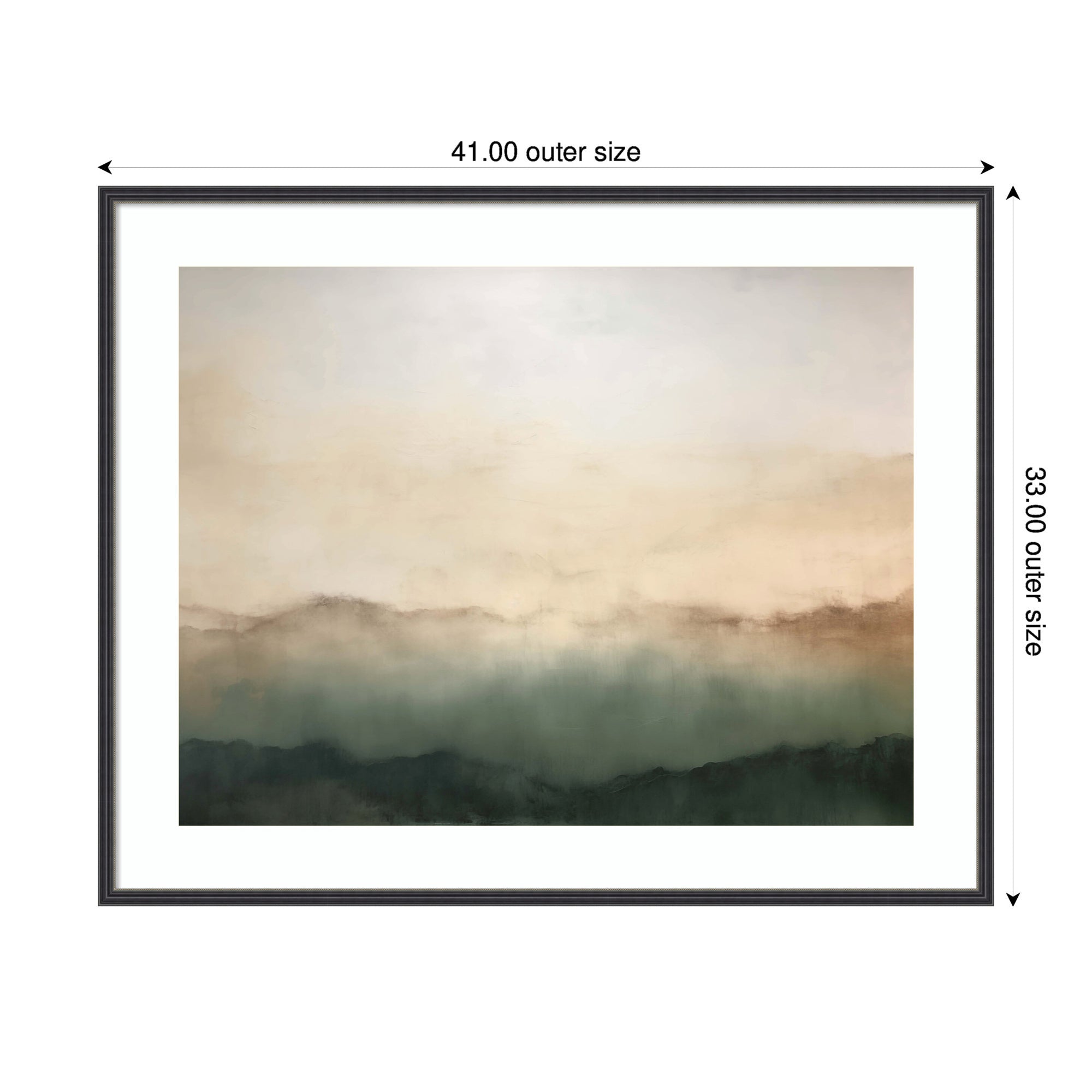 Framed Art Green Mountain Abstract I Horizontal by Amy Lighthall