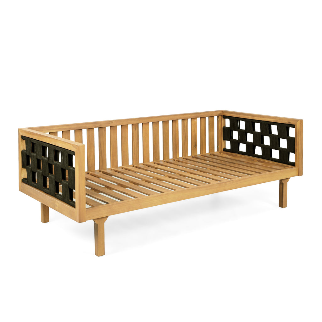 Three-Seater Outdoor Daybed - Acacia Wood Teak Finish Frame