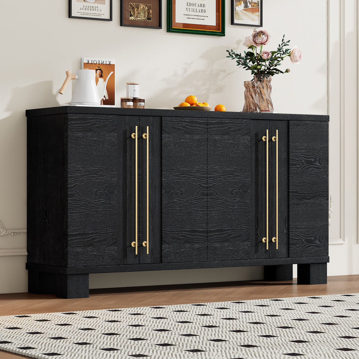 Modern Wood Sideboard with Adjustable Shelves