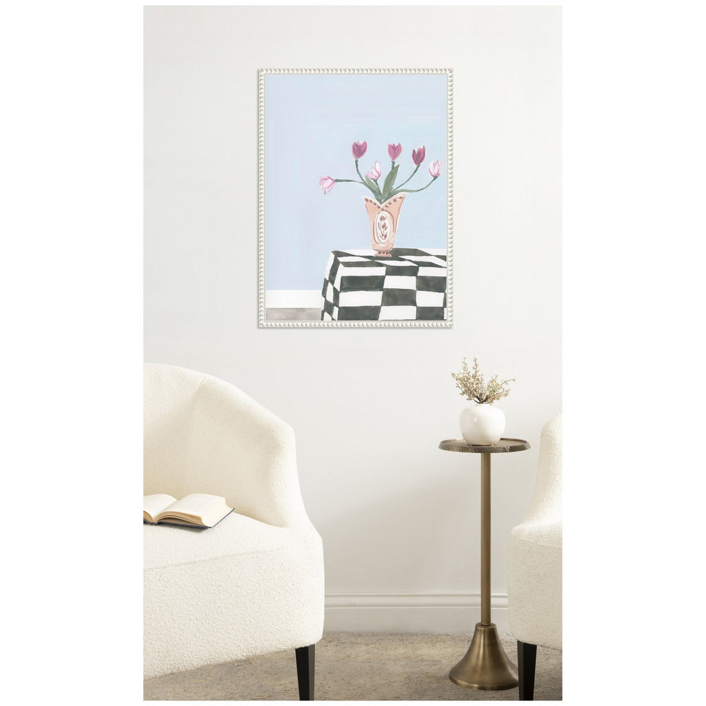 Painted Table by Teju Reval Framed Canvas Wall Art Print