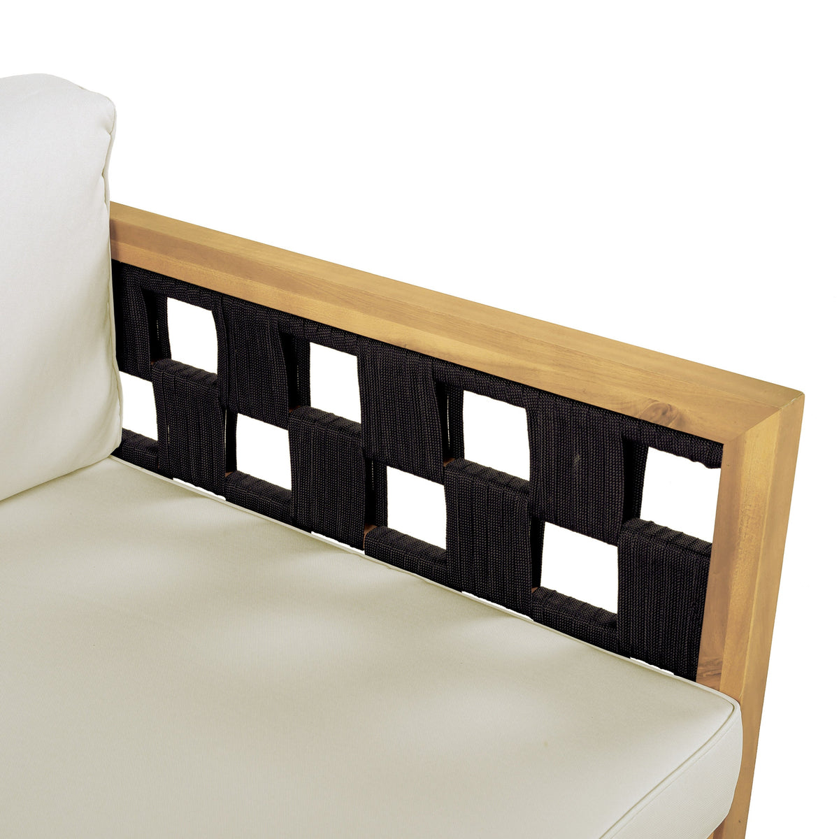 Three-Seater Outdoor Daybed - Acacia Wood Teak Finish Frame