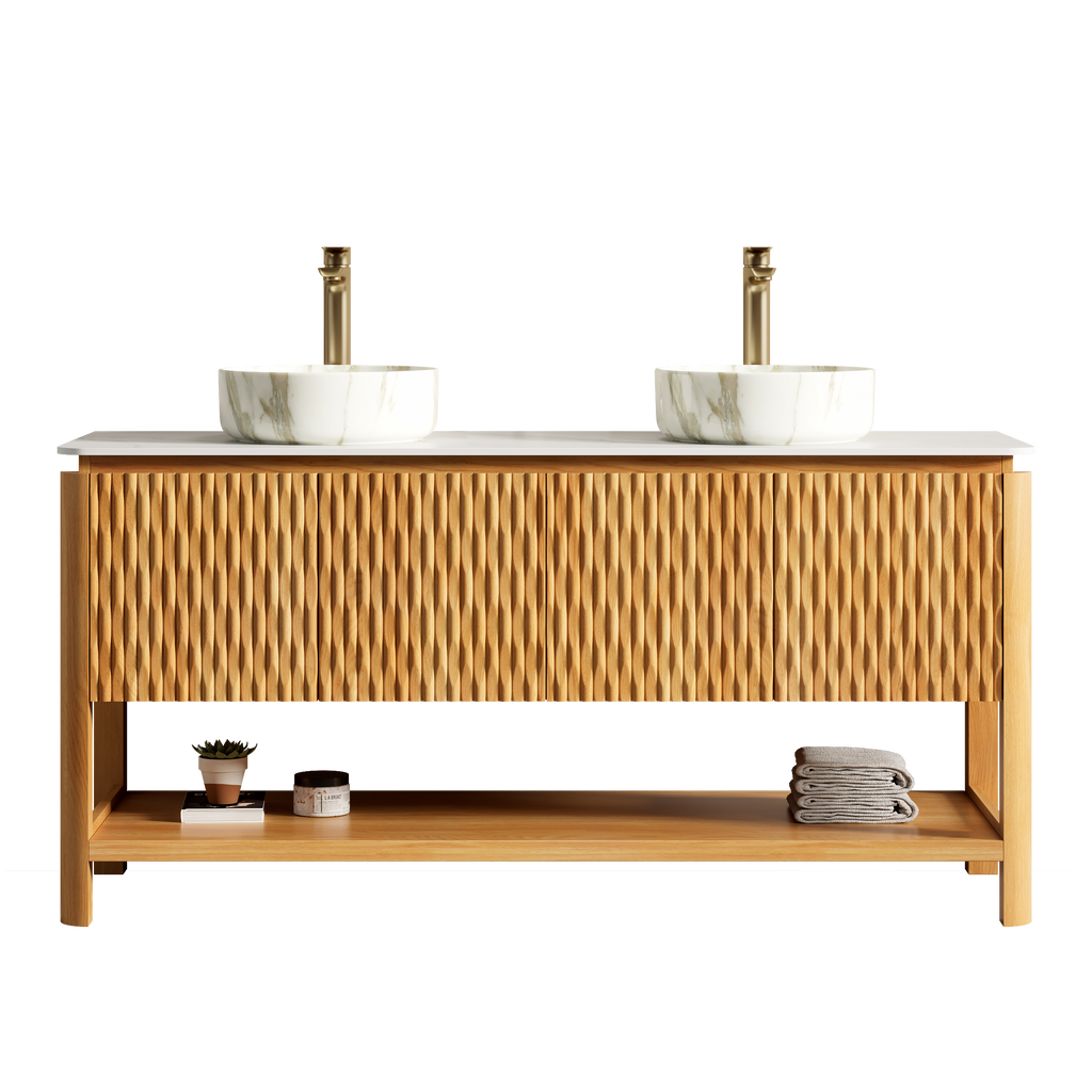 Sharma 60-Inch Freestanding Vanity with Ceramic Vessel Sink