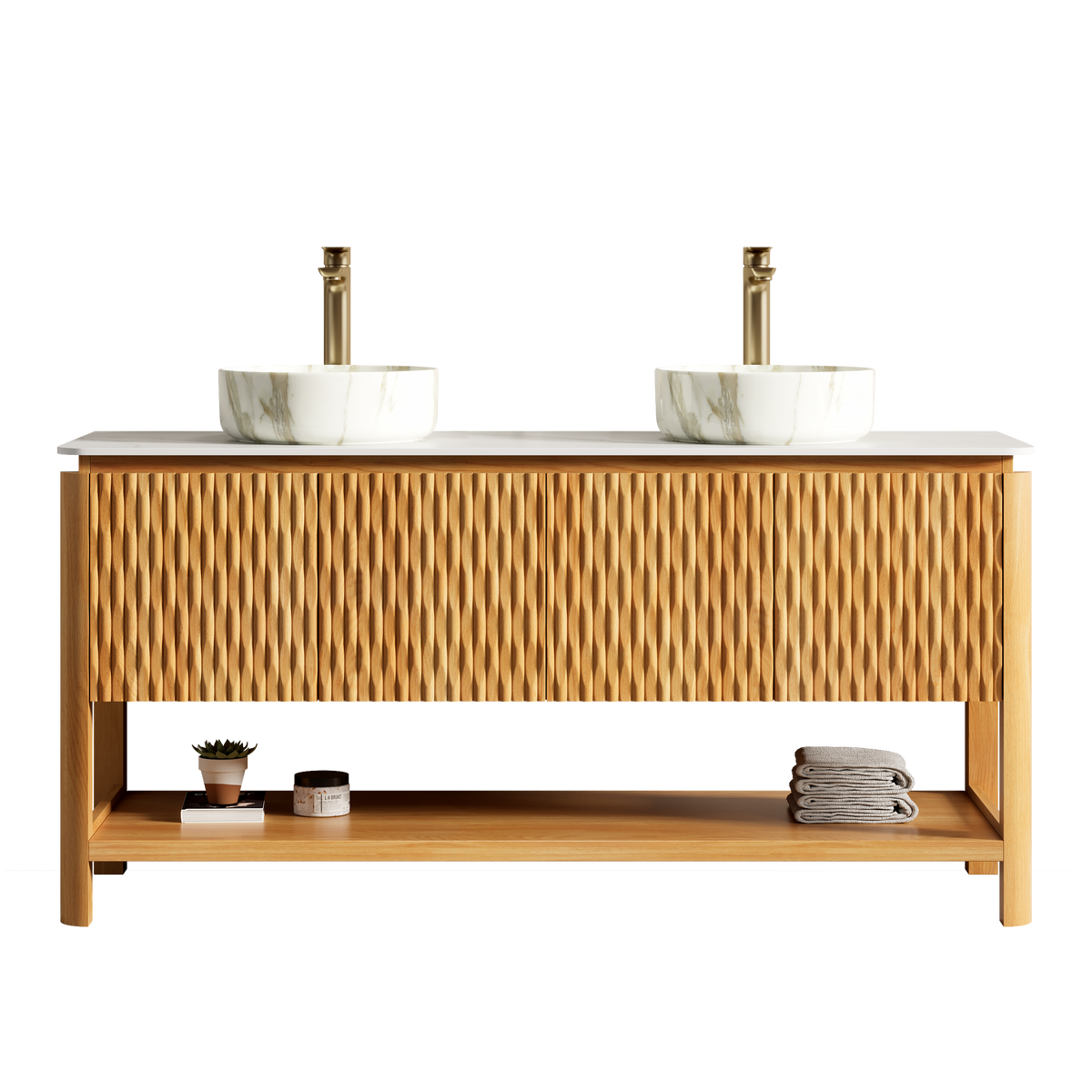 Sharma 60-Inch Freestanding Vanity with Ceramic Vessel Sink