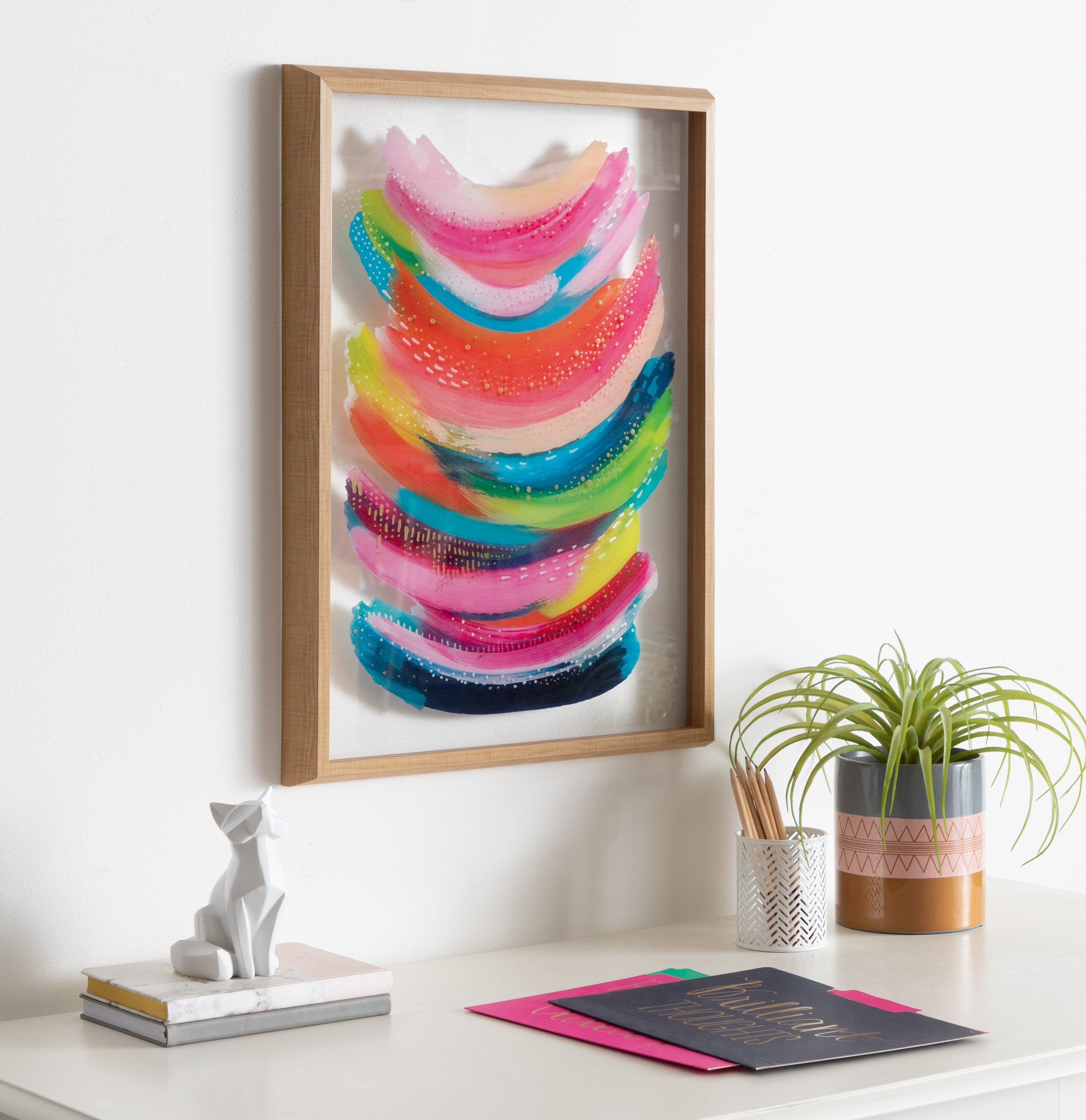 Blake Bright Abstract Framed Printed Art by Jessi Raulet of Ettavee