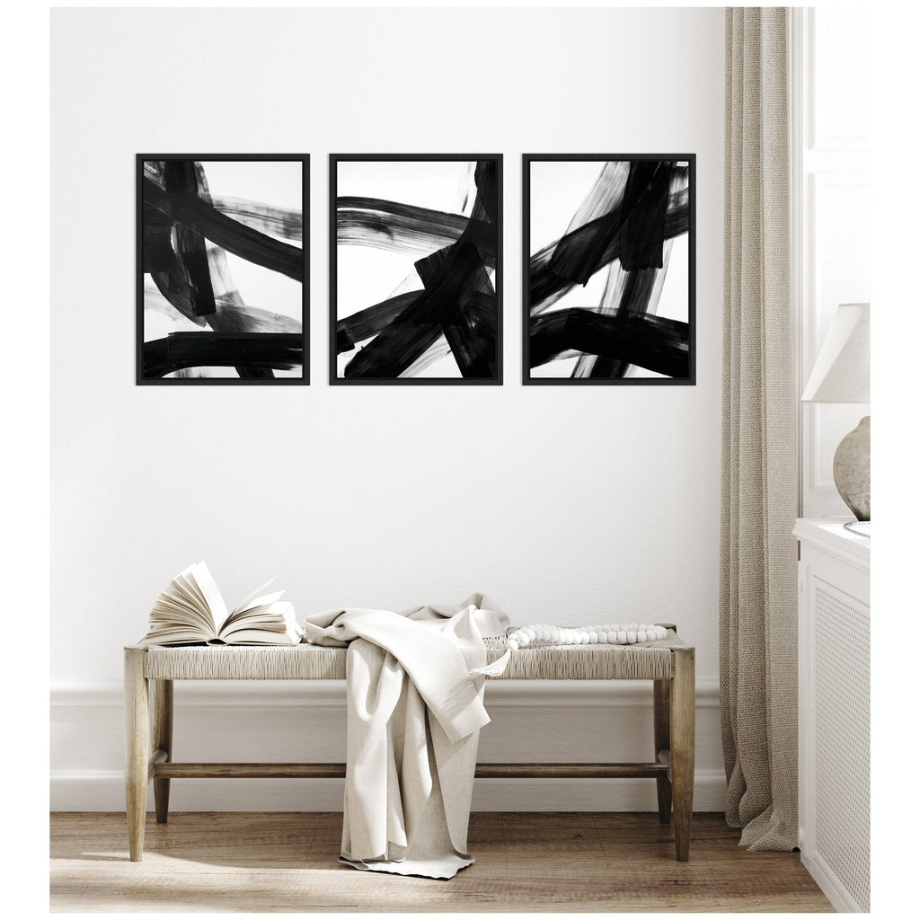 Black Mark No. 1, No. 2, & No. 3 3 Piece Framed Canvas Wall Art Set by Amy Lighthall