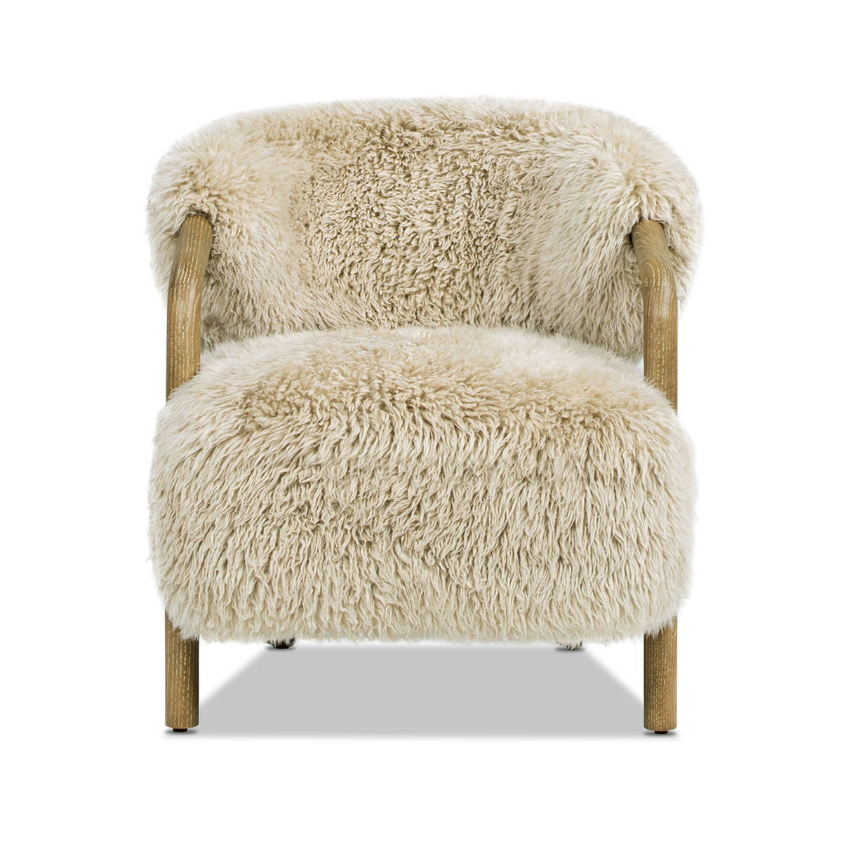 Becker Oak & Sheepskin Accent Chair — Taupe