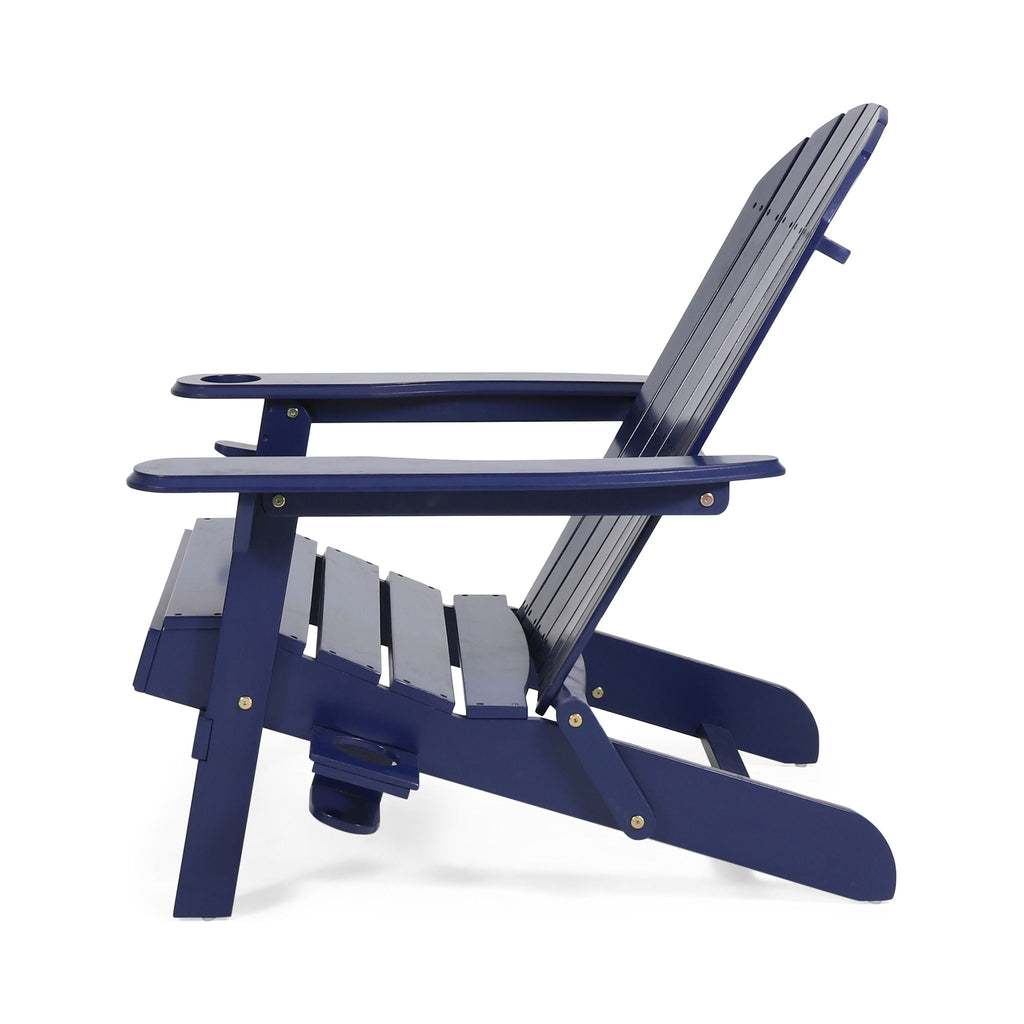 Zenithia Outdoor Foldable Adirondack Chair with 2 Cup Holders