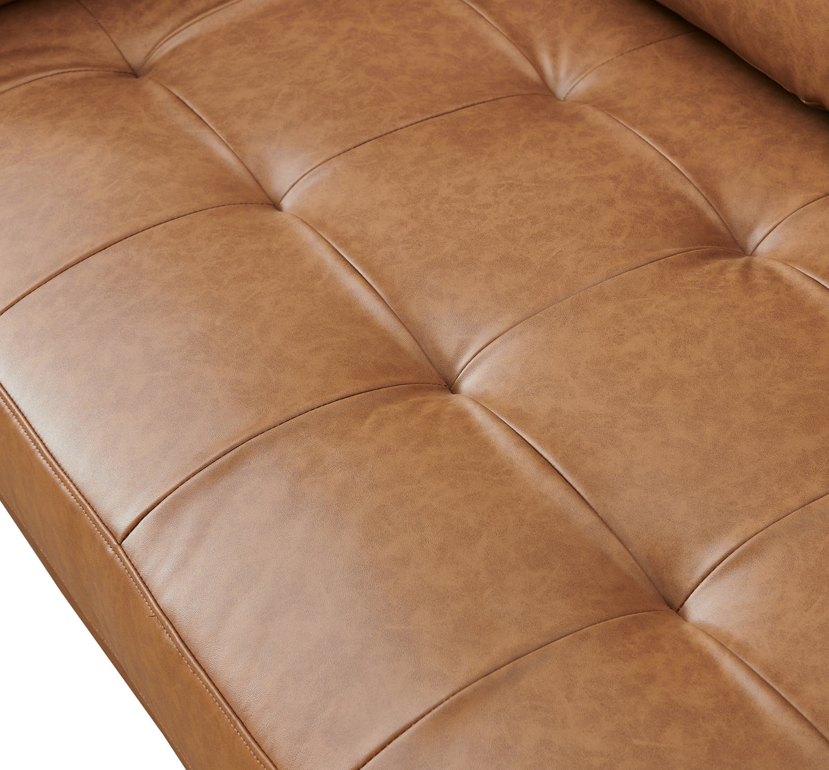 Alessandra Modern Contemporary Eco Leather Sofa - Light Brown