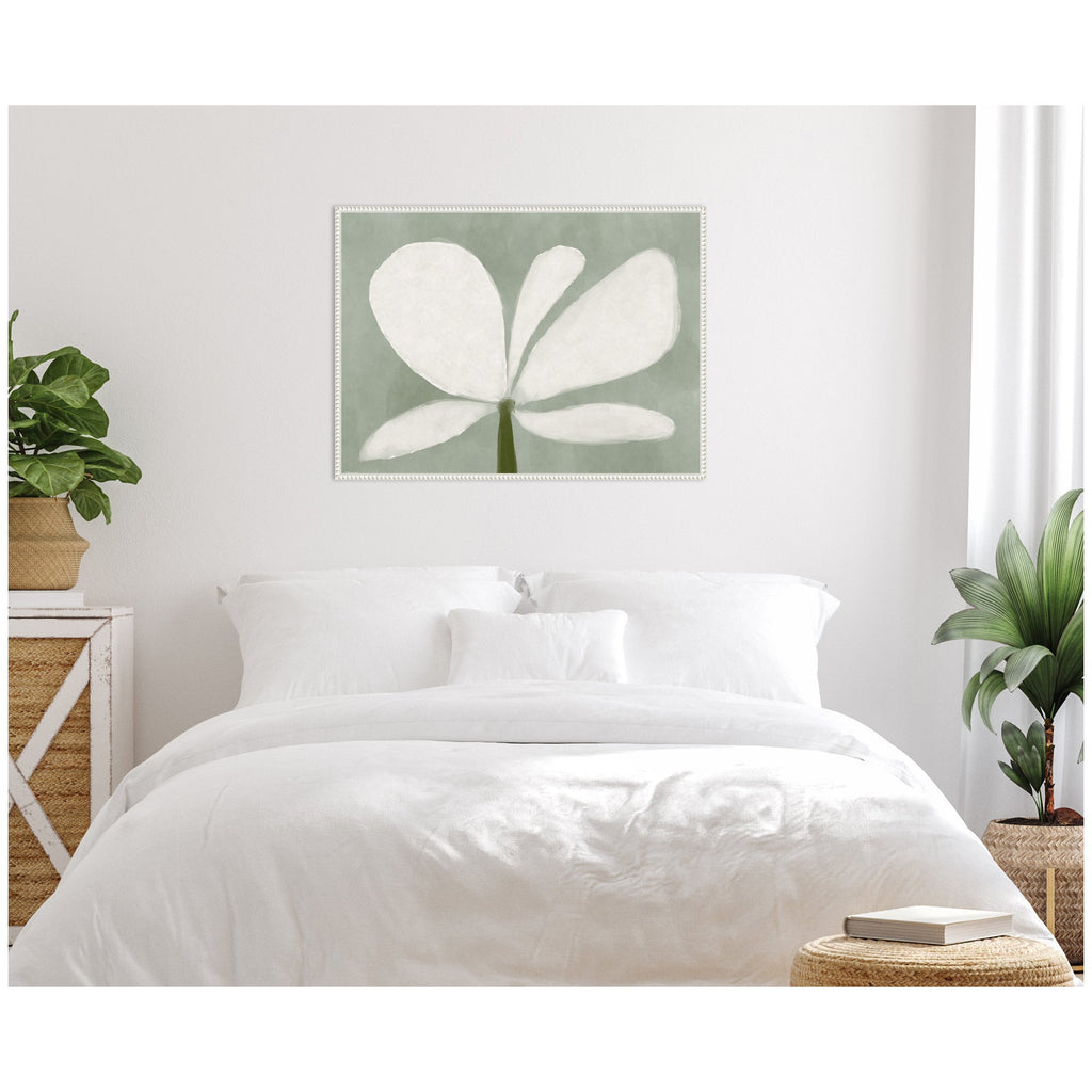 White Floral No. 2 by Gabrielly Guedes Framed Canvas Wall Art Print