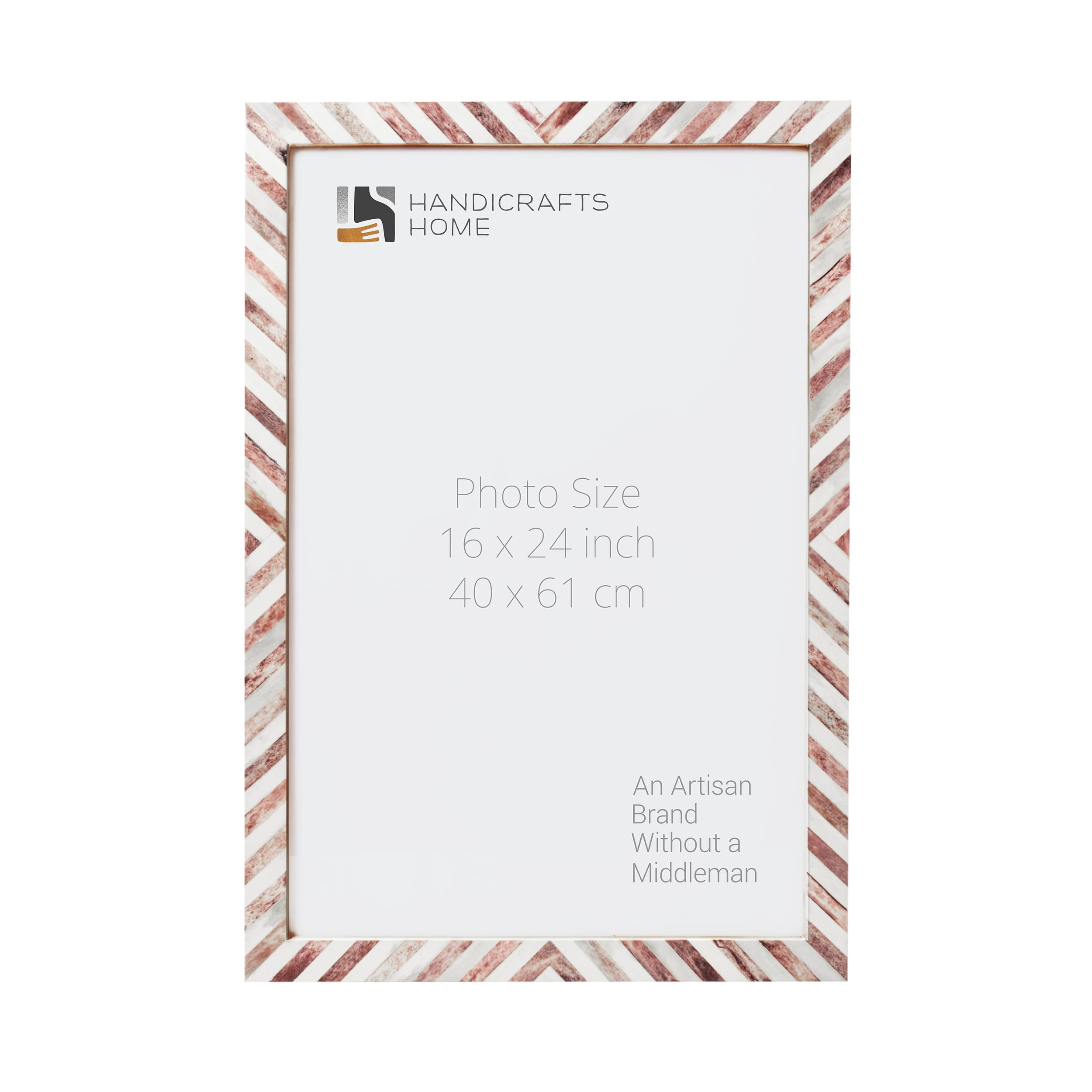 Poster Frames Chevron Collection Bone Inlay, Brown, 5 Sizes