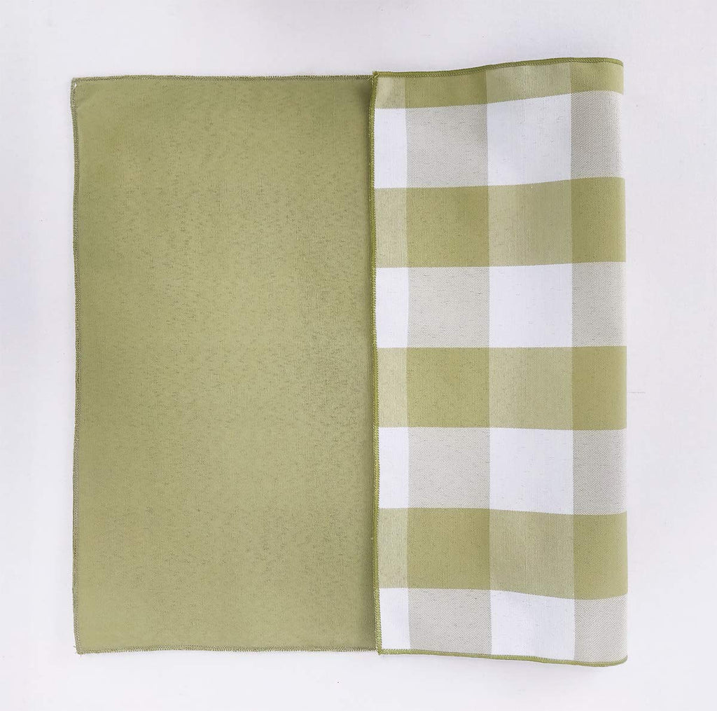 Fennco Styles Buffalo Check Double Layers Reversible Placemats 14" W x 20" L, Set of 4 - Handmade in USA - Plaid Table Mats for Everyday Use, Banquet, Holiday, Family Gathering, Special Occasion