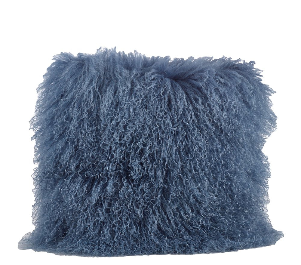 Fennco Styles Genuine Mongolian Lamb Fur Decorative Filled Throw Pillow - Soft Plush Wool Accent Pillow for Home, Couch, Living Room, Office and Holiday Décor