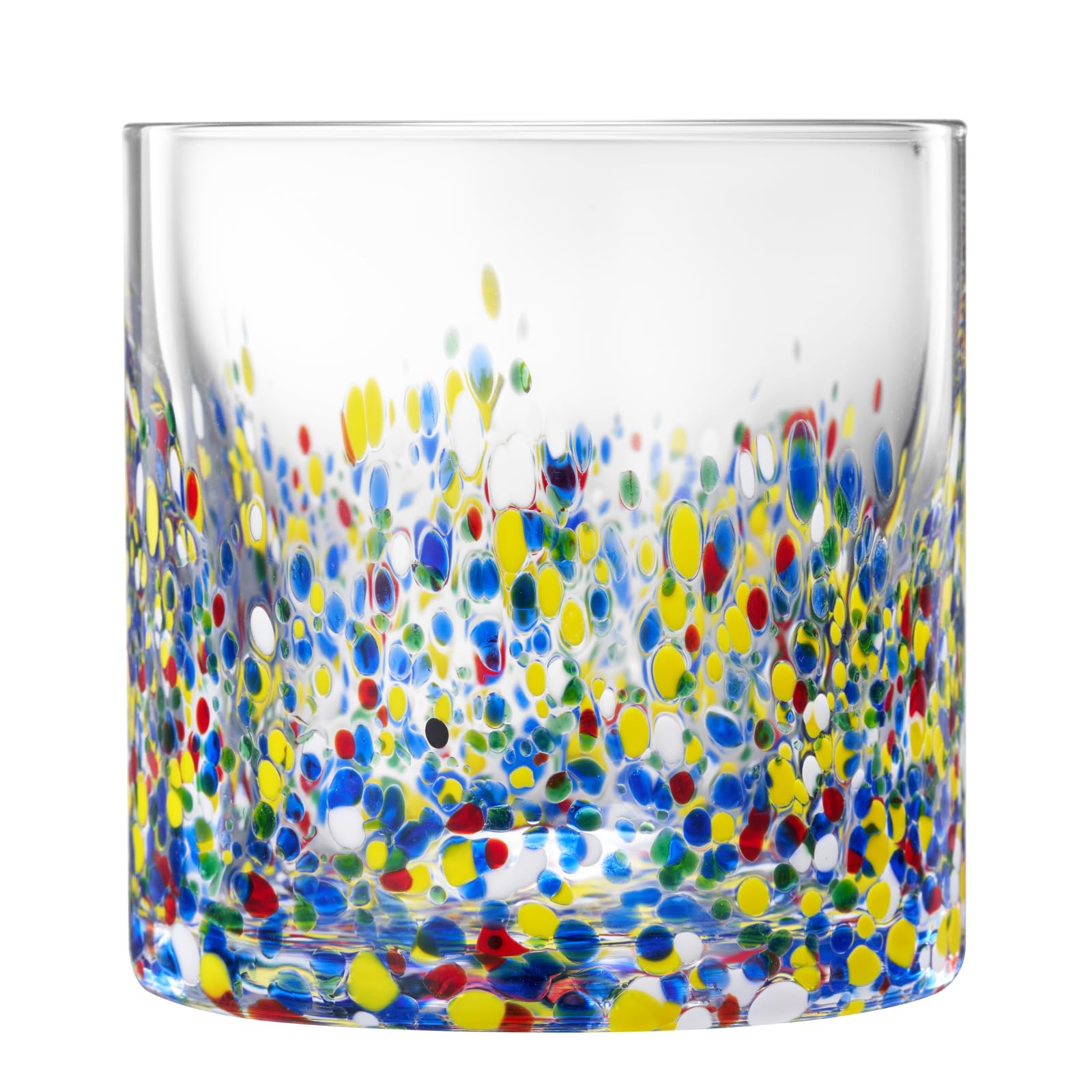 The Wine Savant Mexican Style Glass Hand Blown Colorful Artisan - Confetti Rock