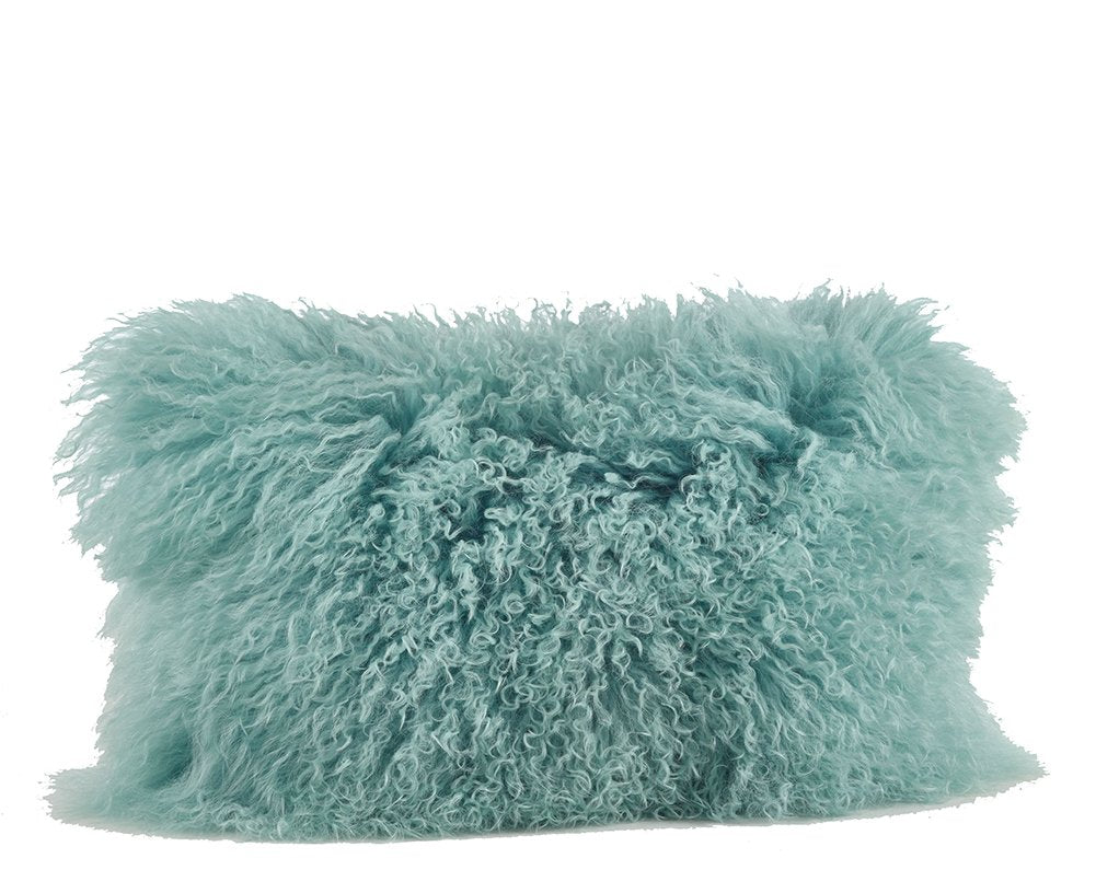 Fennco Styles Genuine Mongolian Lamb Fur Decorative Filled Throw Pillow - Soft Plush Wool Accent Pillow for Home, Couch, Living Room, Office and Holiday Décor