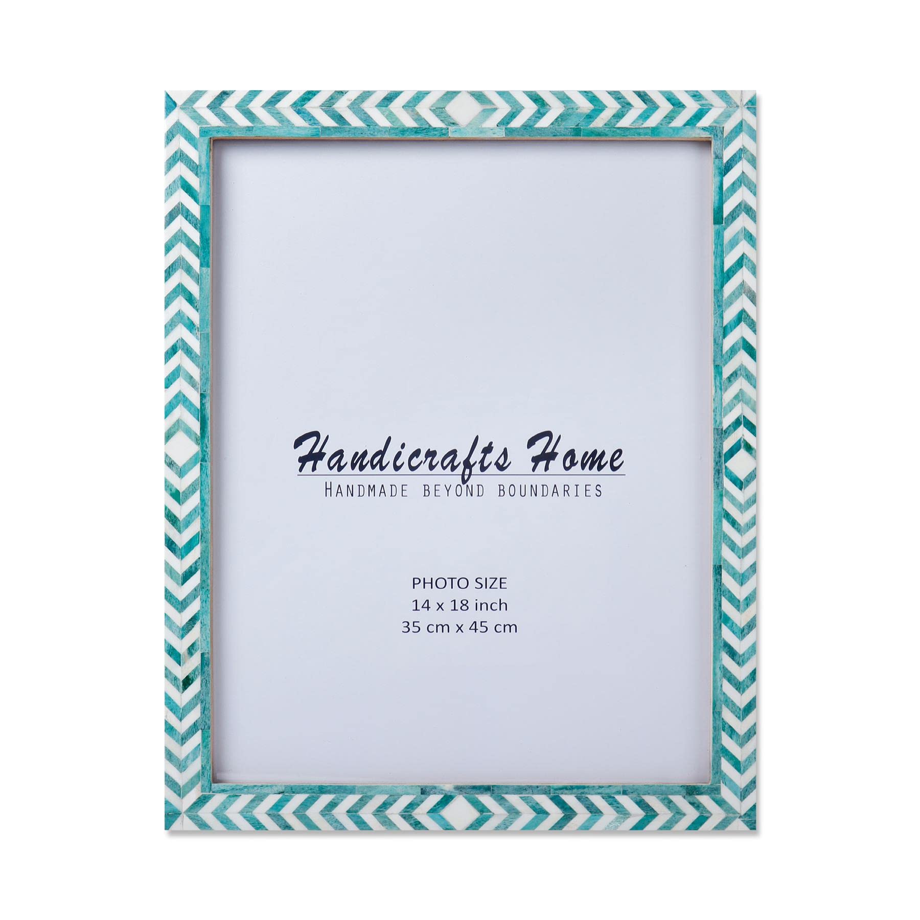 Poster Frame Taj Pattern Collection Bone Inlay, Green, 6 Sizes