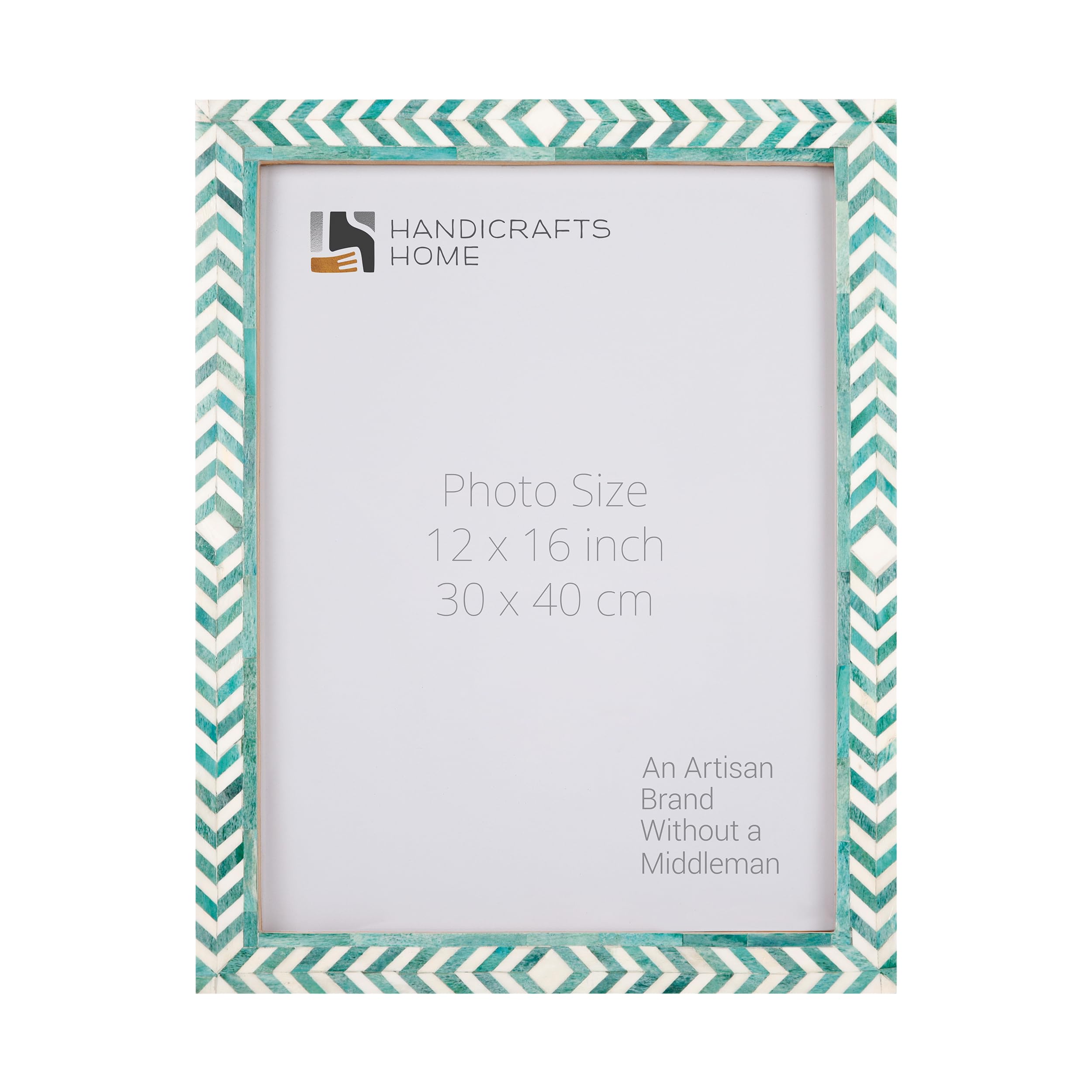 Poster Frame Taj Pattern Collection Bone Inlay, Green, 6 Sizes