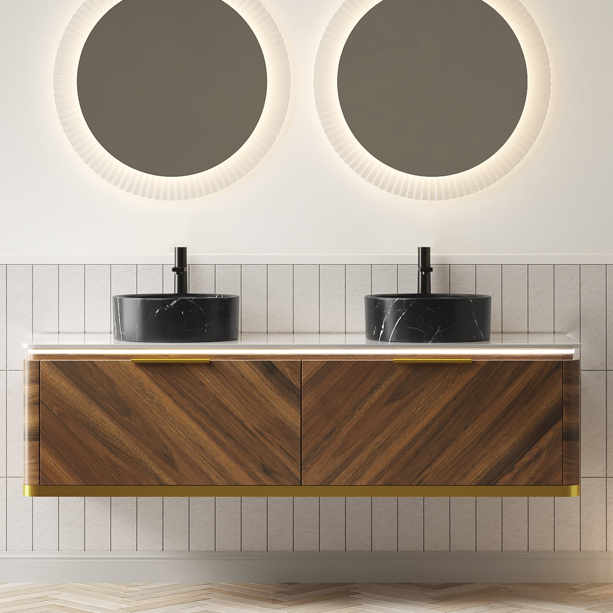 DIPA 60-Inch Floating Bathroom Vanity & Sinks