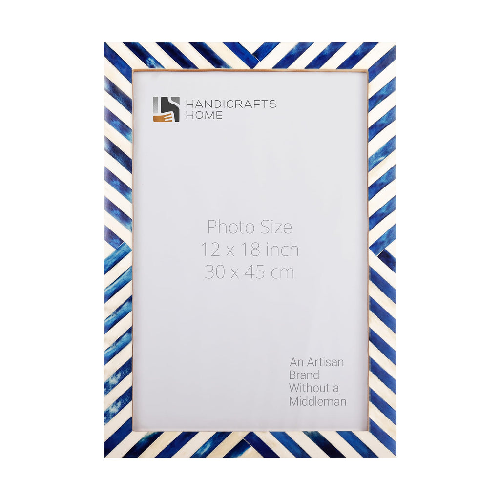 Poster Frames Chevron Collection Bone Inlay, Blue, 3 Sizes
