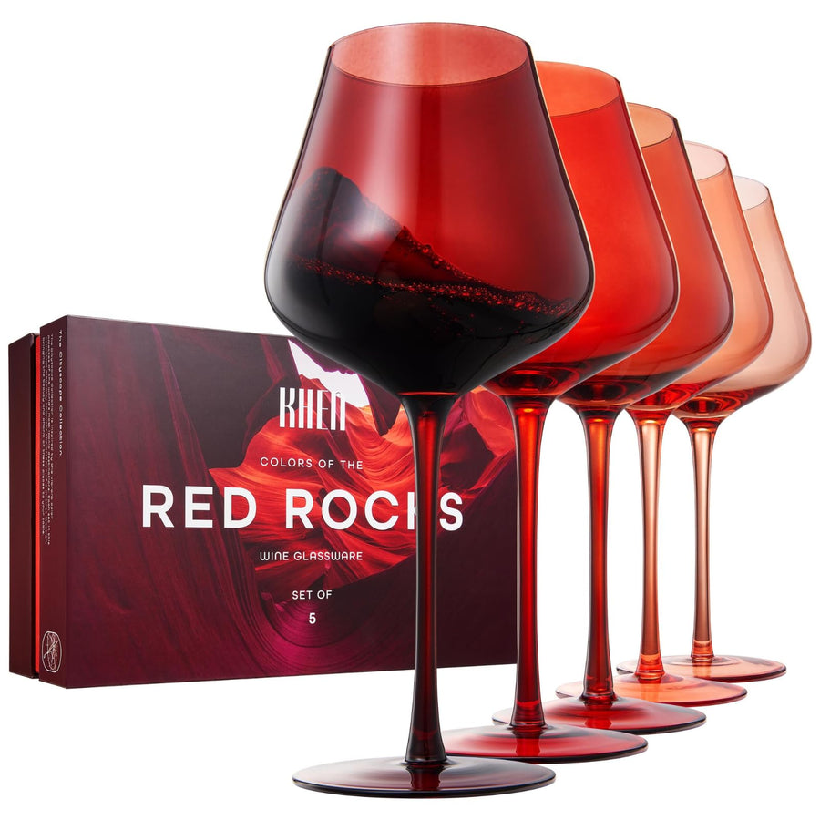 Red Rocks Gradient Wine Glasses — Set of 5