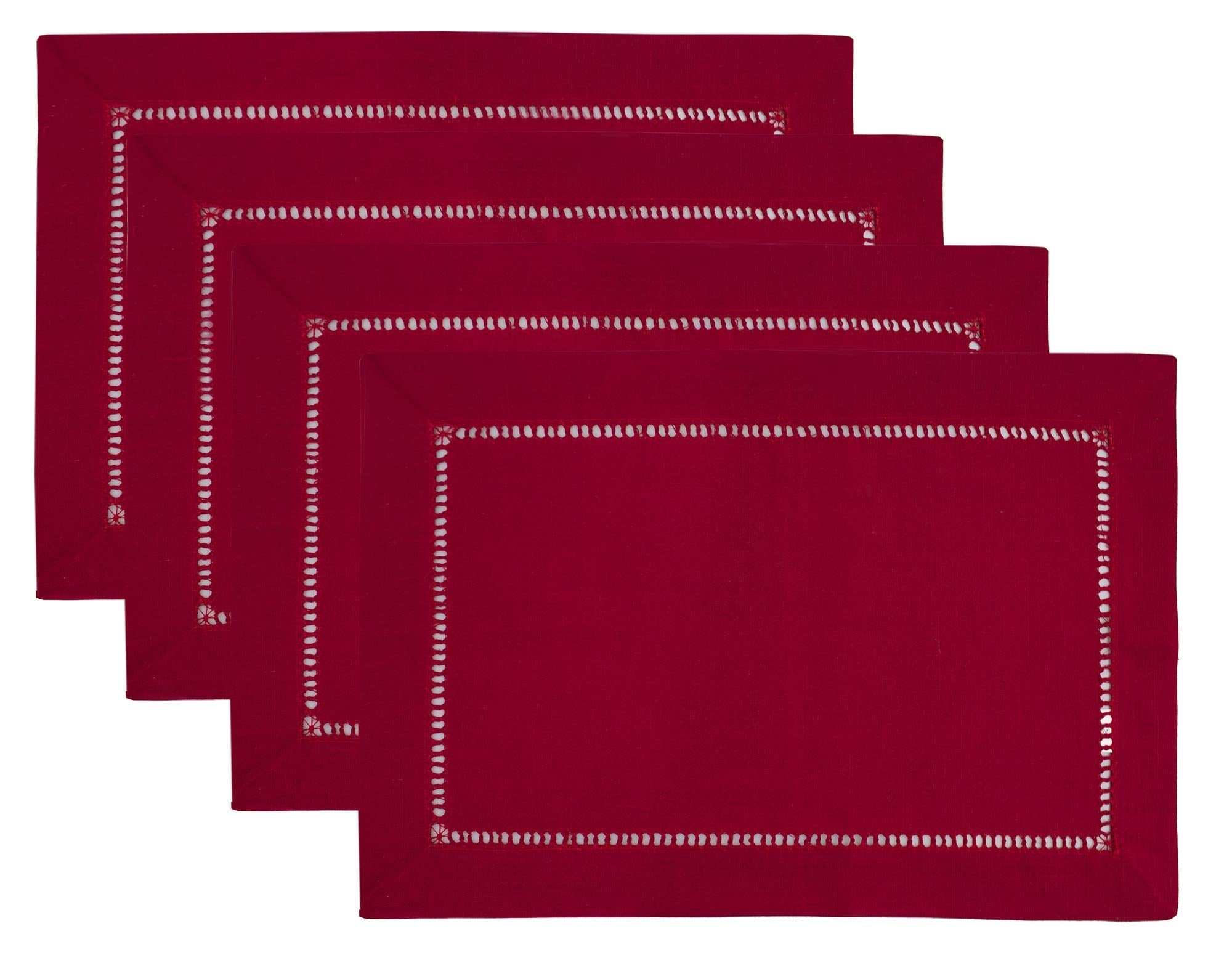 Fennco Styles Classic Solid Color Hemstitched Border Tablecloth for Dining Table, Dinner Parties, Wedding, Machine Washable,