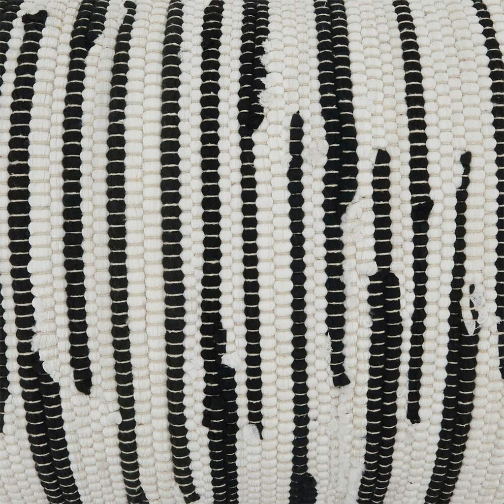 Fennco Styles Unique Chindi Design 100% Cotton Decorative Throw Pillow - Black Accent Pillow for Home, Couch, Living Room and Office Décor